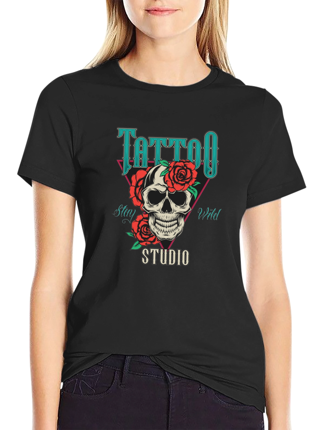 Tattoo Studio Skull Graphic T-Shirt - Stay Wild