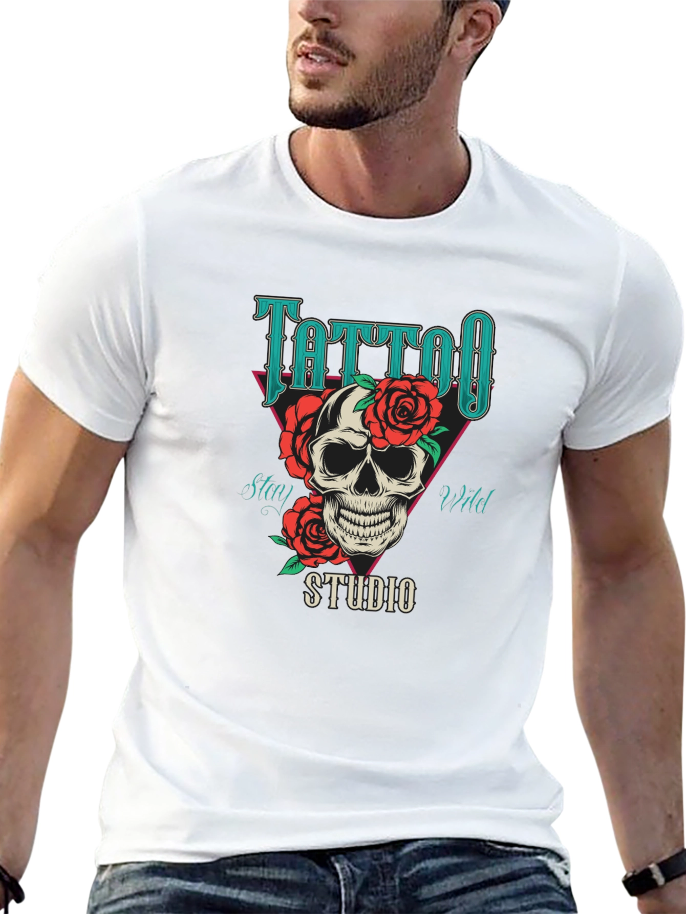Tattoo Studio Skull Graphic T-Shirt - Stay Wild