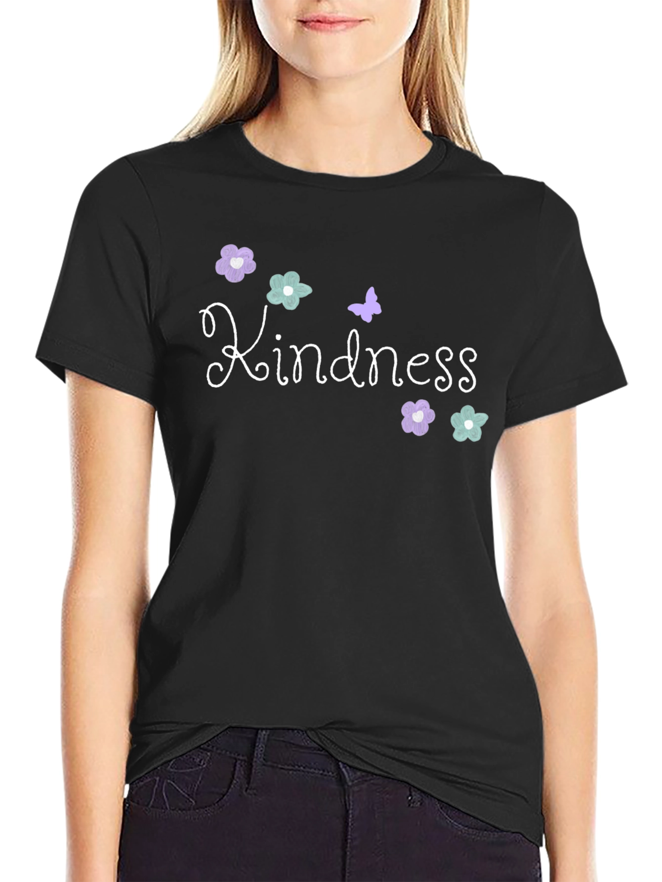 Kindness Graphic Tee - Black Cotton Blend