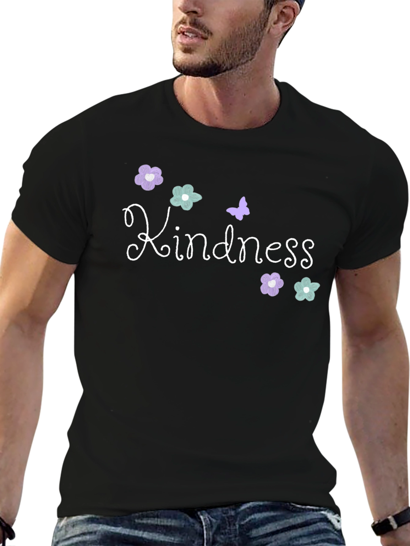 Kindness Graphic Tee - Black Cotton Blend