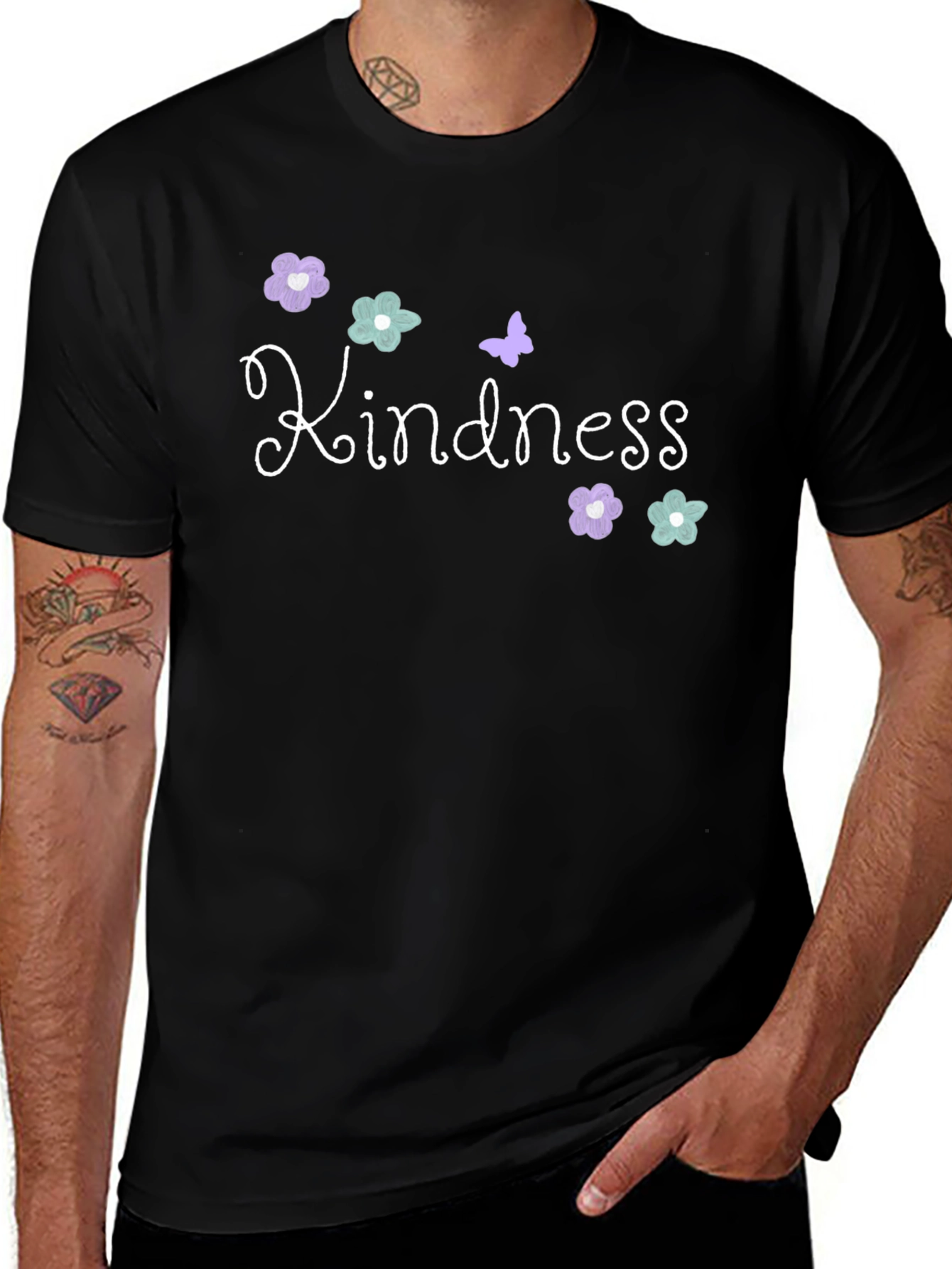 Kindness Graphic Tee - Black Cotton Blend