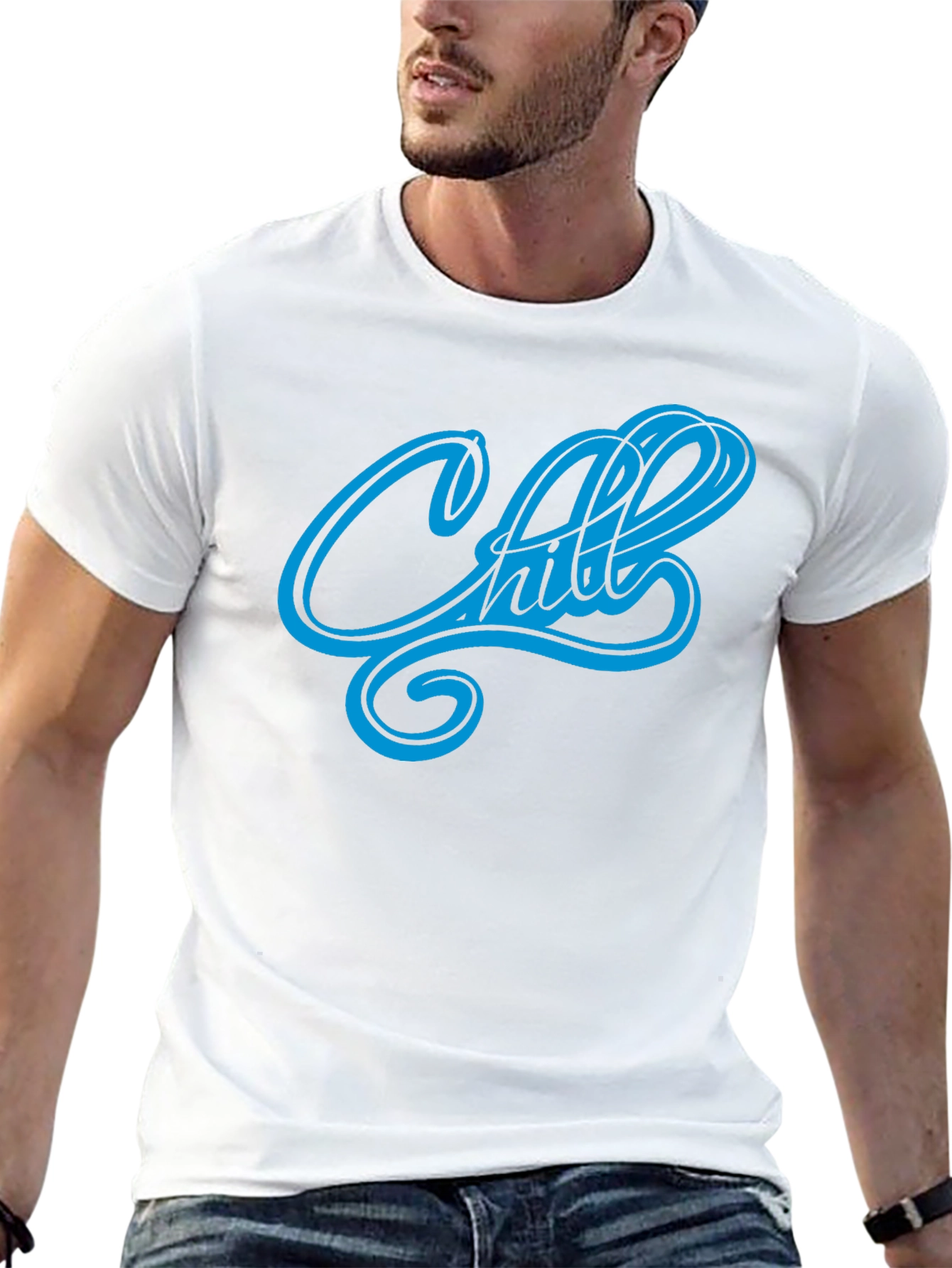 Chill Mode On: Mens Black Graphic T-Shirt
