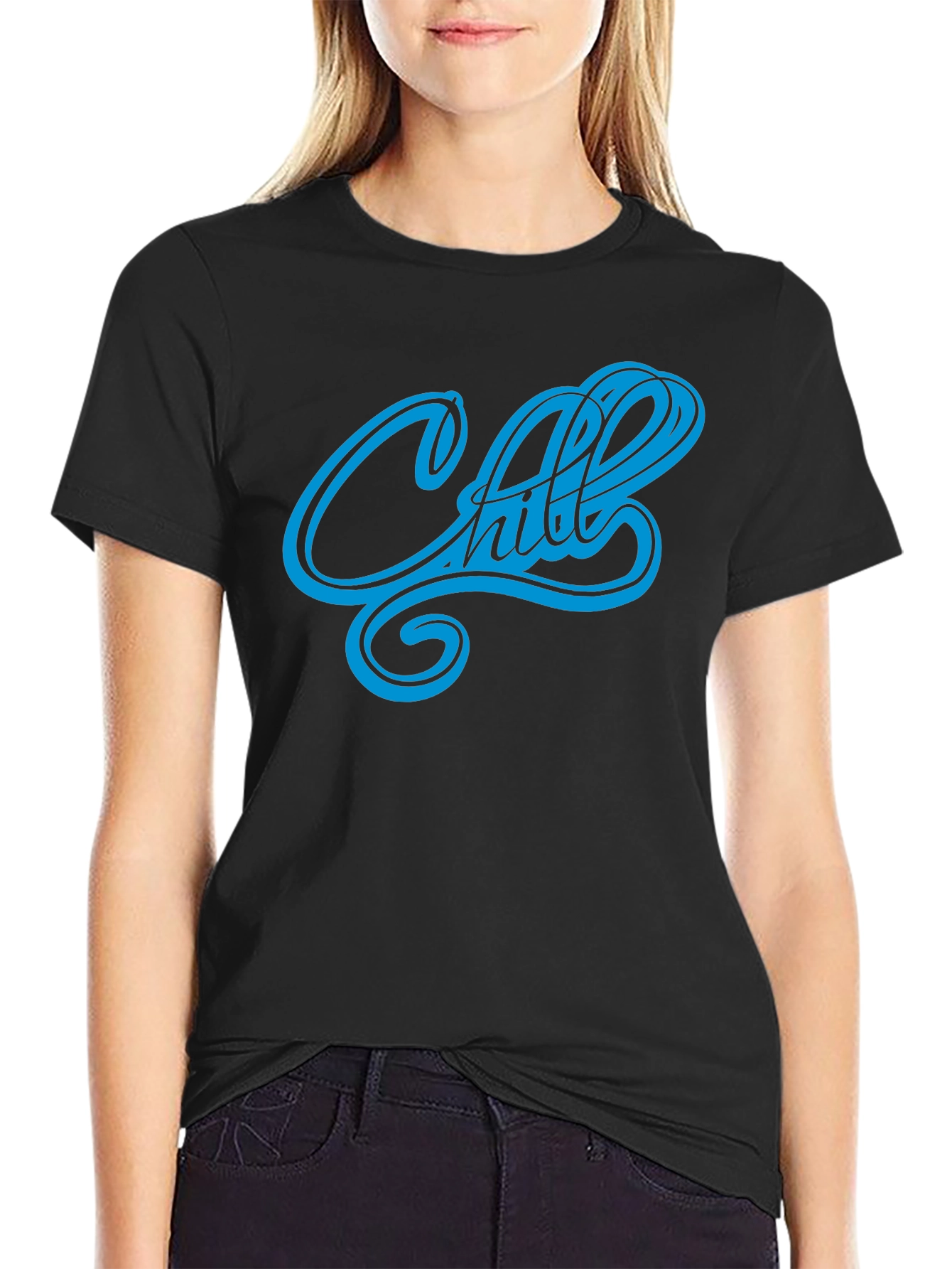 Chill Mode On: Mens Black Graphic T-Shirt