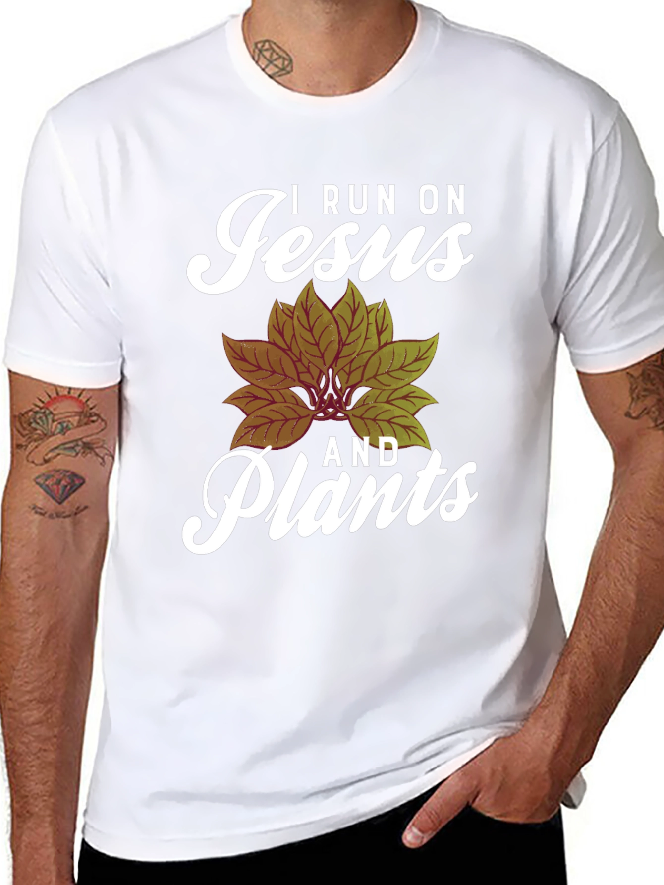 I Run On Jesus and Plants Graphic Tee