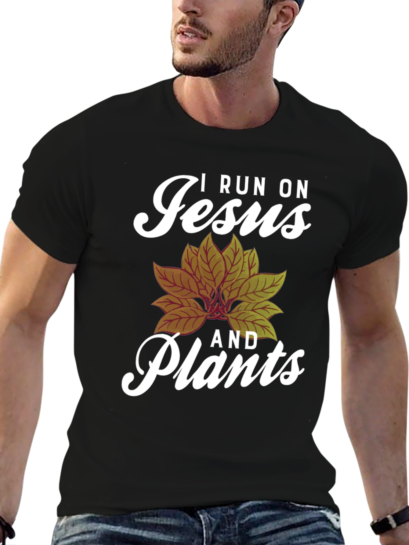 I Run On Jesus and Plants Graphic Tee