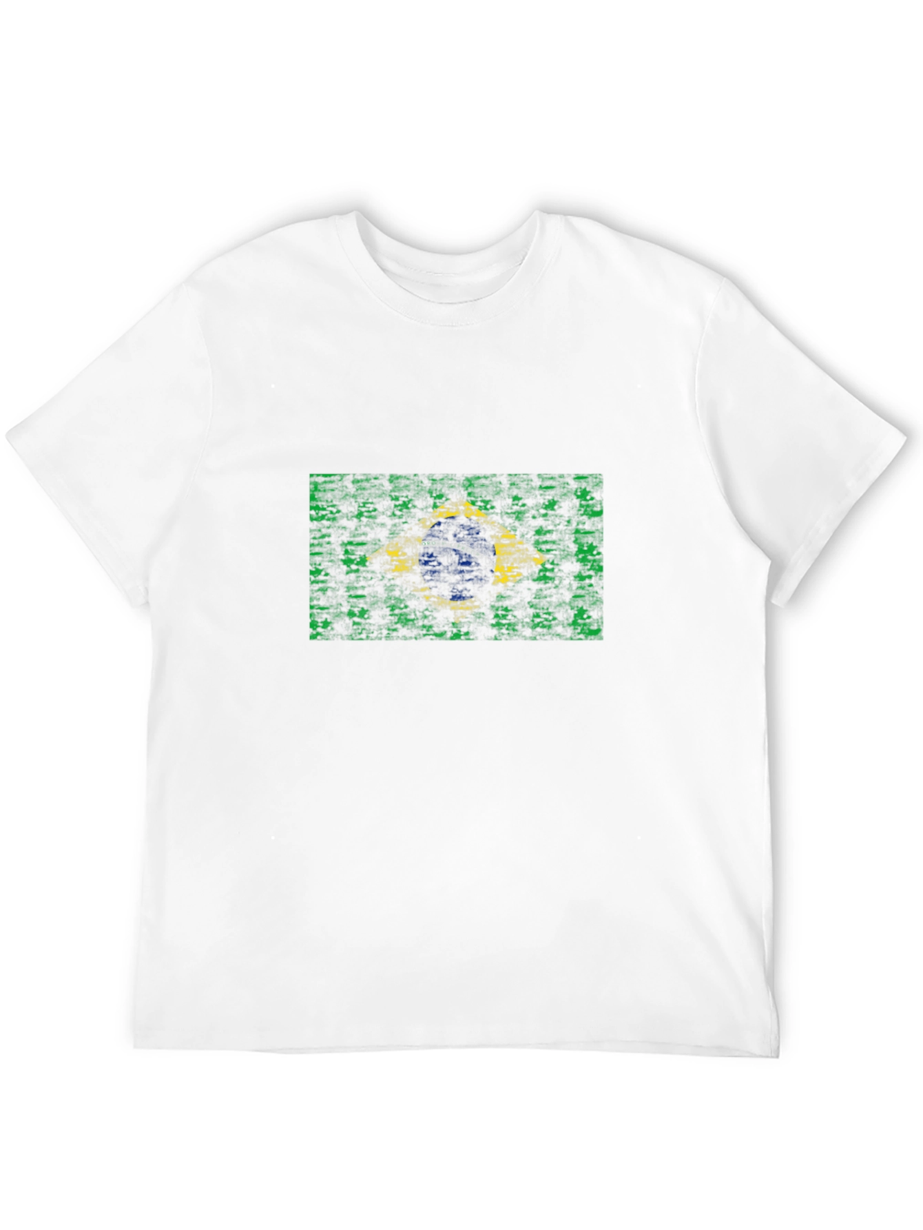 Brazil Flag Graphic Print Black T-Shirt
