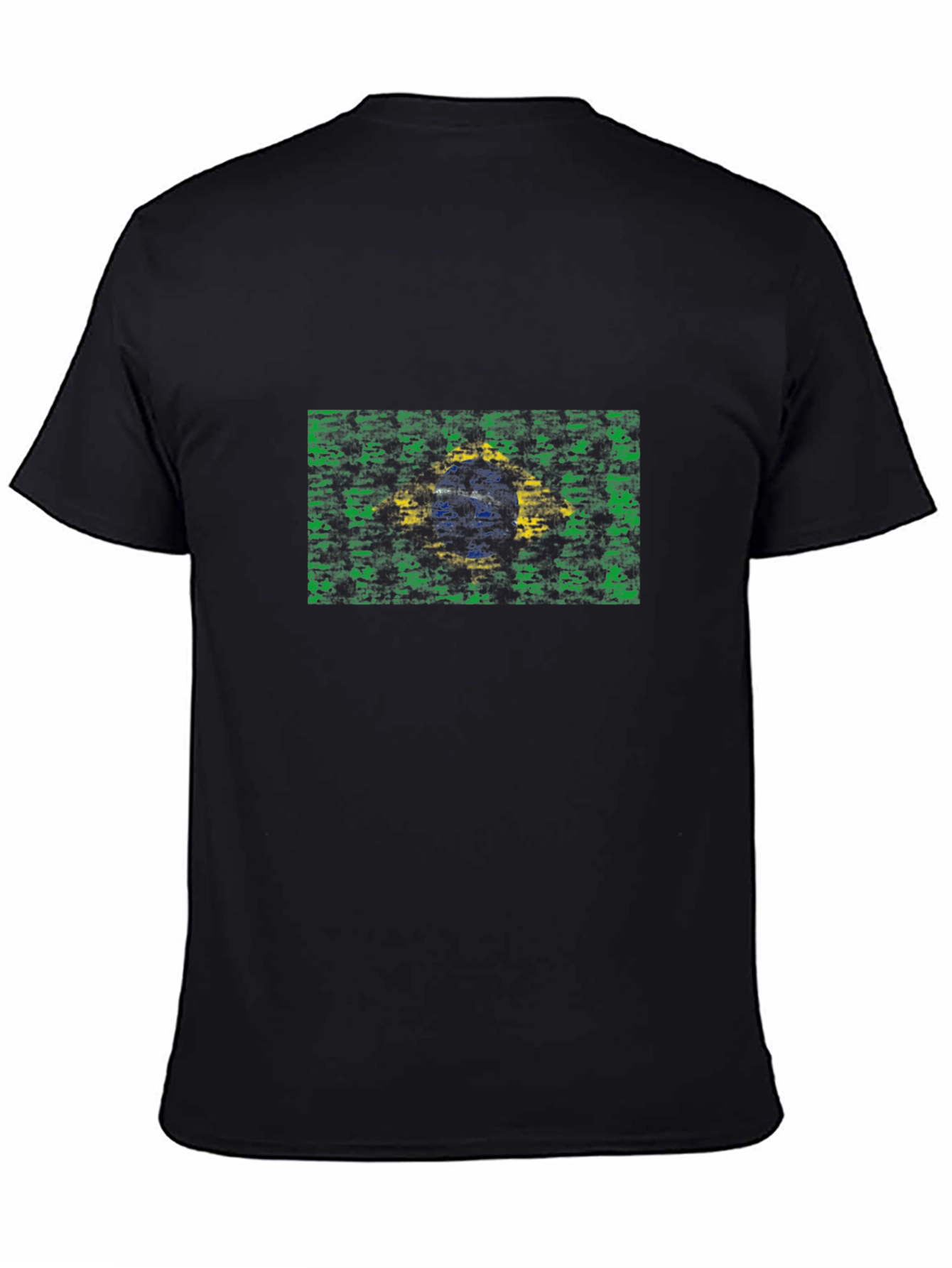 Brazil Flag Graphic Print Black T-Shirt