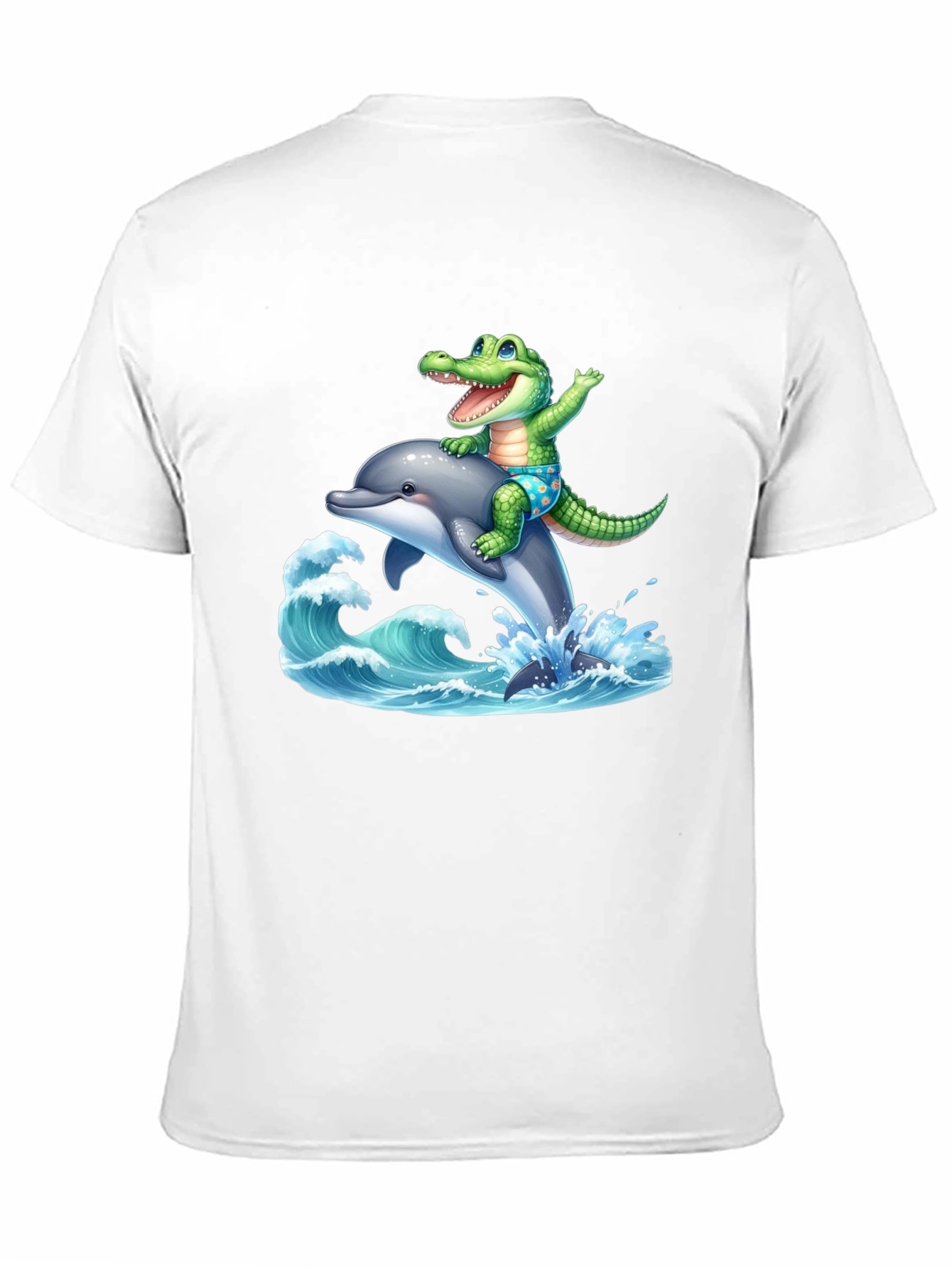 Crocodile Dolphin Ride T-Shirt - Black
