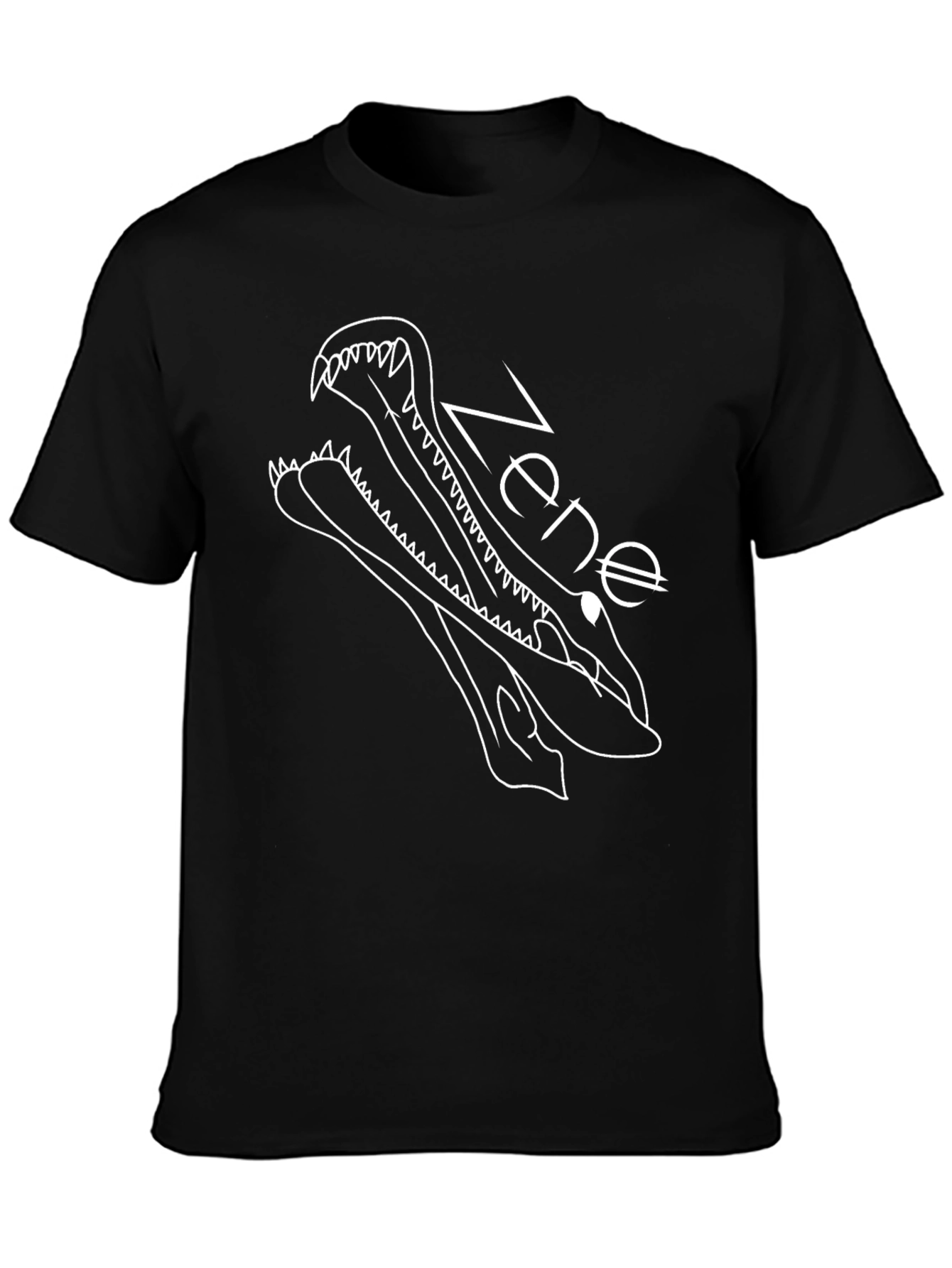 Zene Crocodile Graphic Black T-Shirt