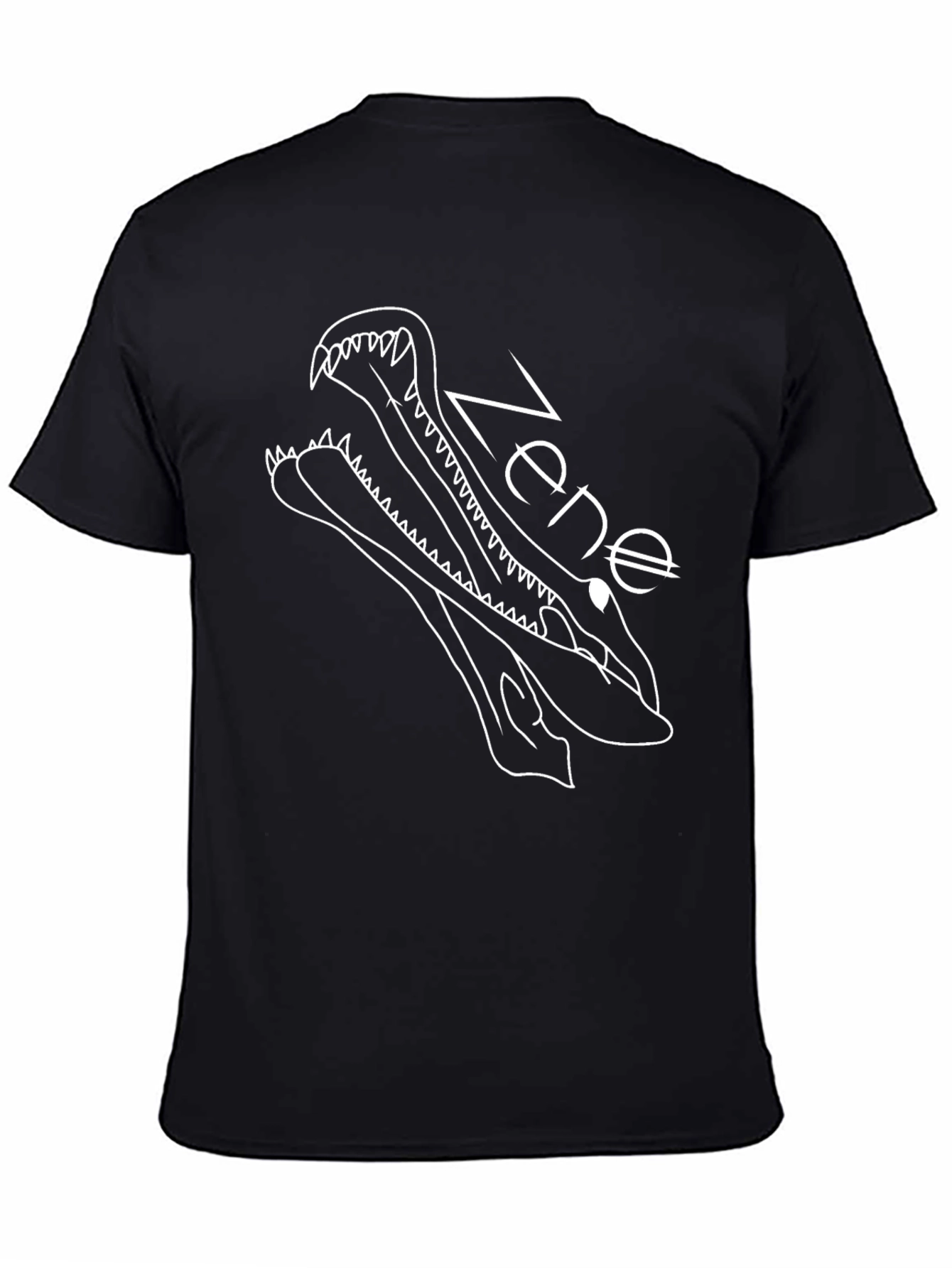 Zene Crocodile Graphic Black T-Shirt
