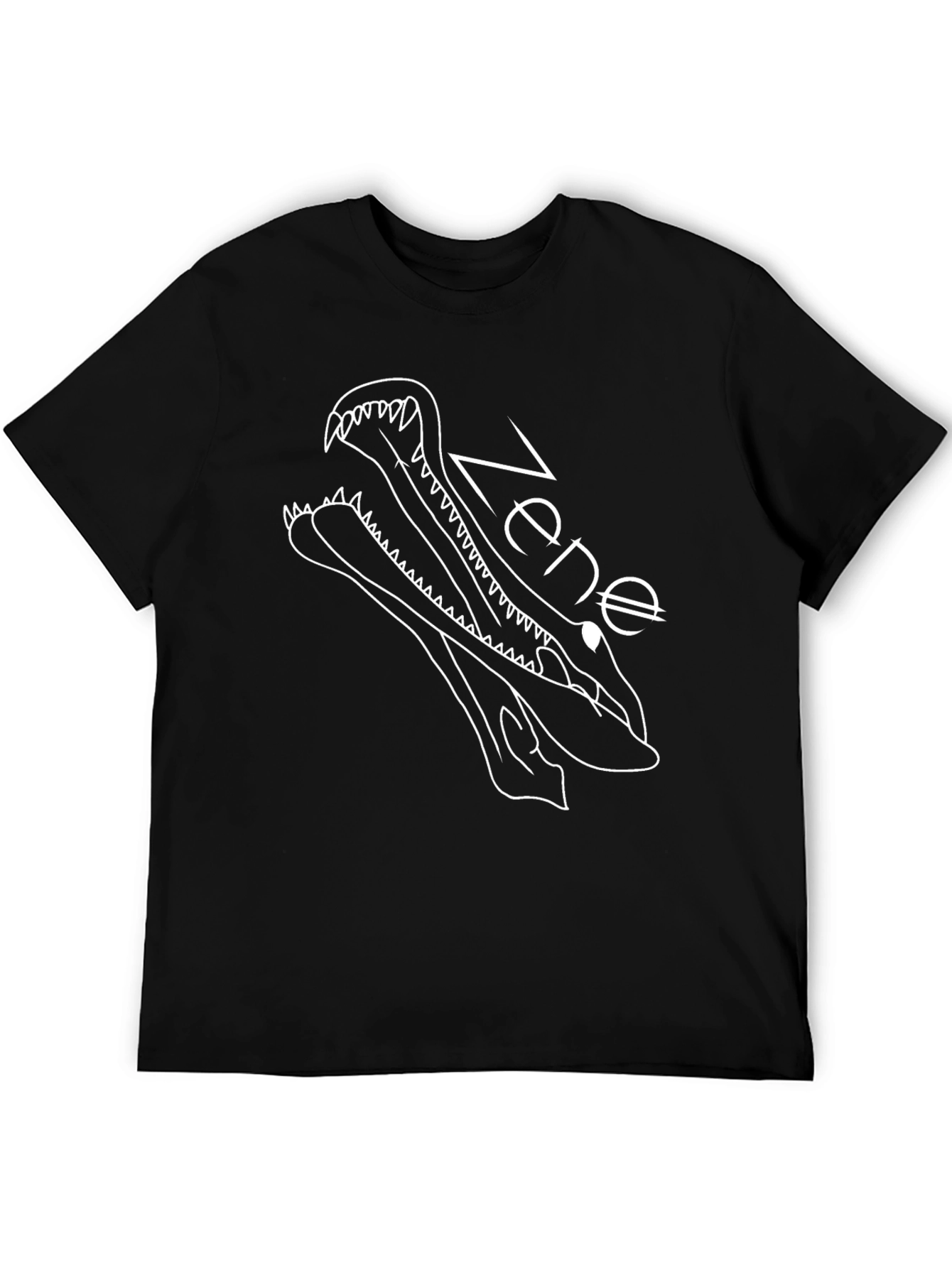 Zene Crocodile Graphic Black T-Shirt