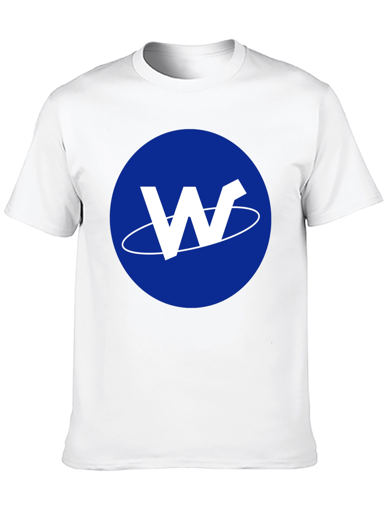 Mens Black T-Shirt with Blue W Logo Design