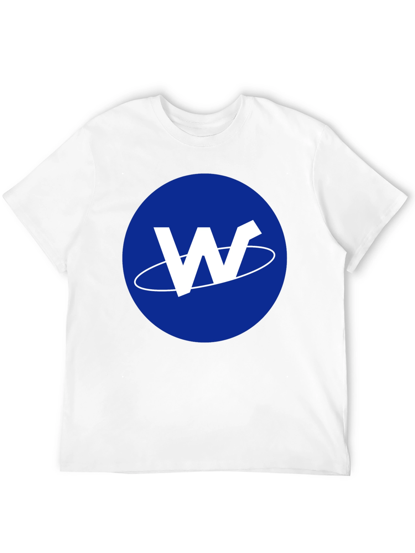 Mens Black T-Shirt with Blue W Logo Design