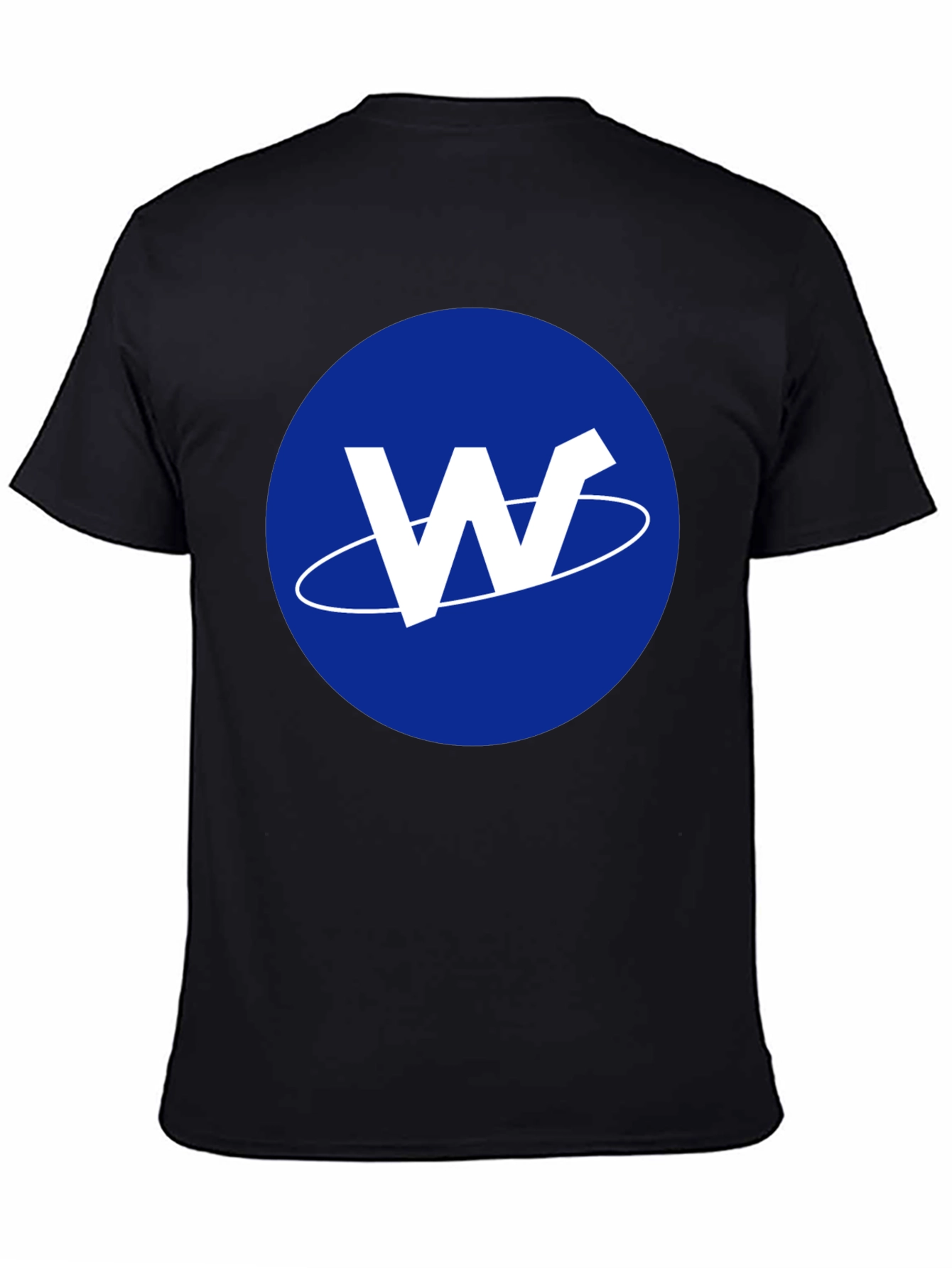 Mens Black T-Shirt with Blue W Logo Design