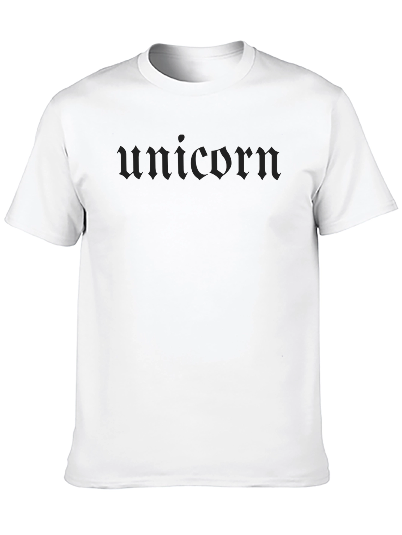 Unicorn Gothic Print Mens Black T-Shirt