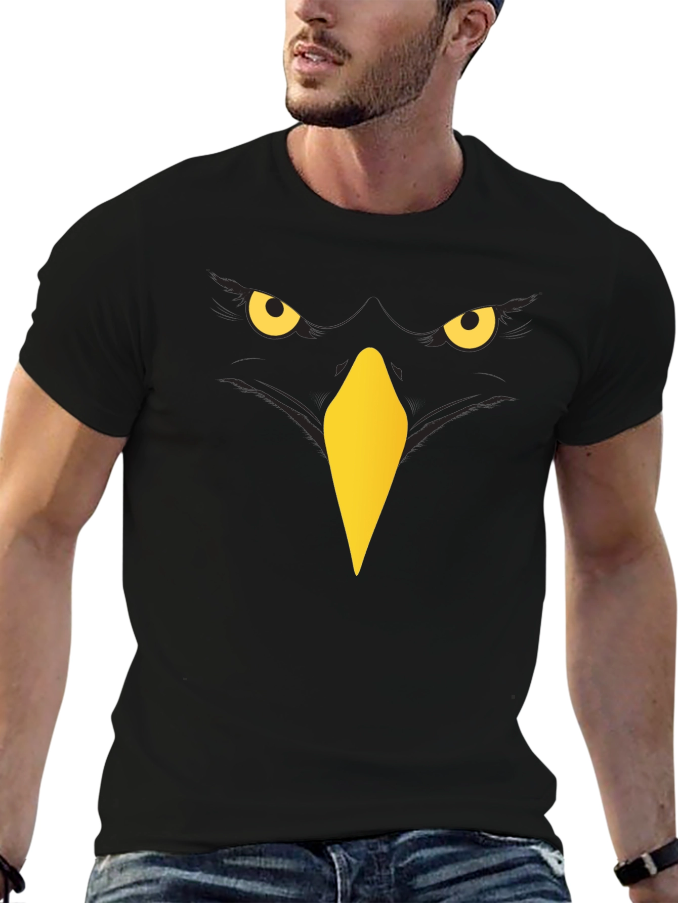Raven Graphic T-Shirt - Mens Black Crew Neck