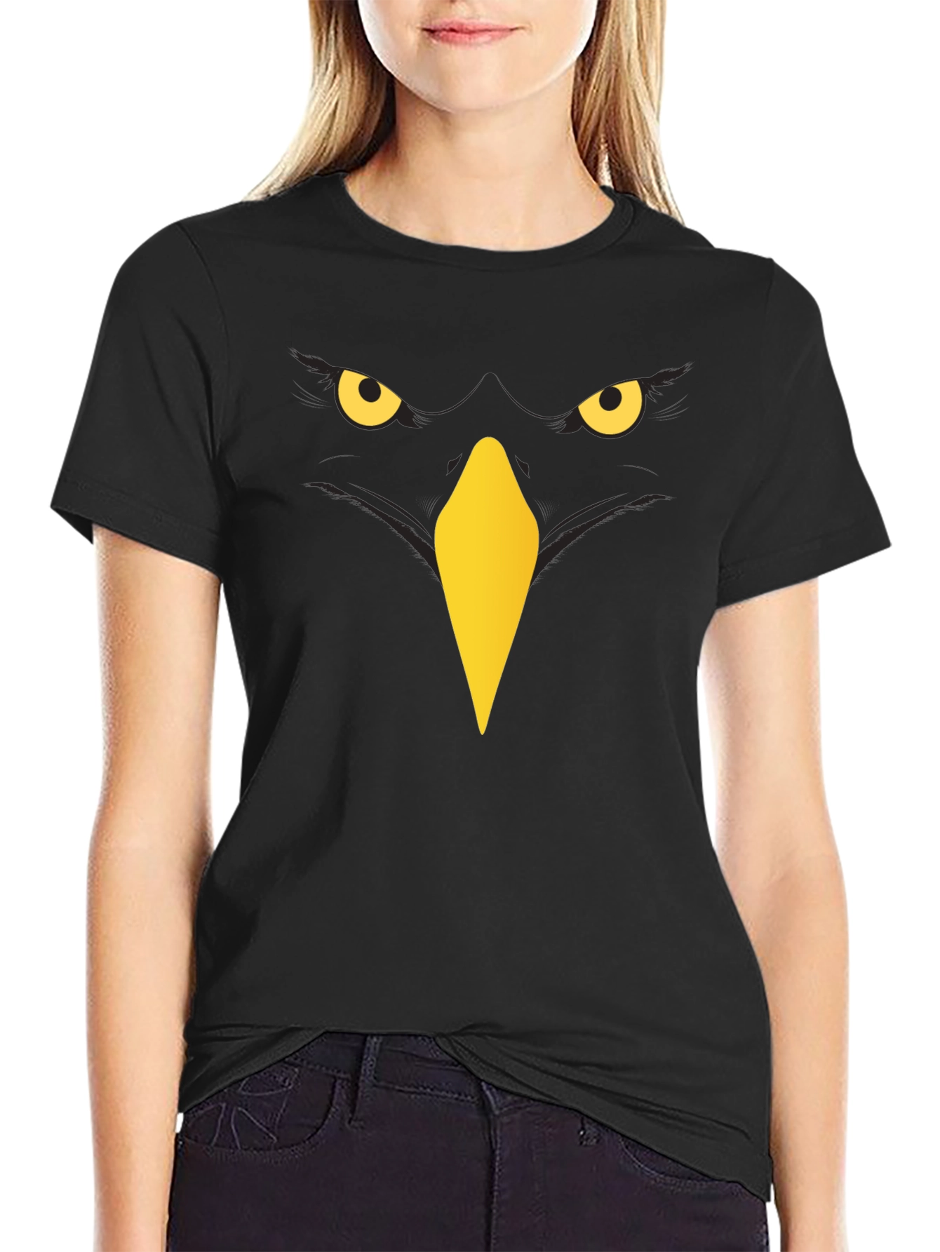 Raven Graphic T-Shirt - Mens Black Crew Neck