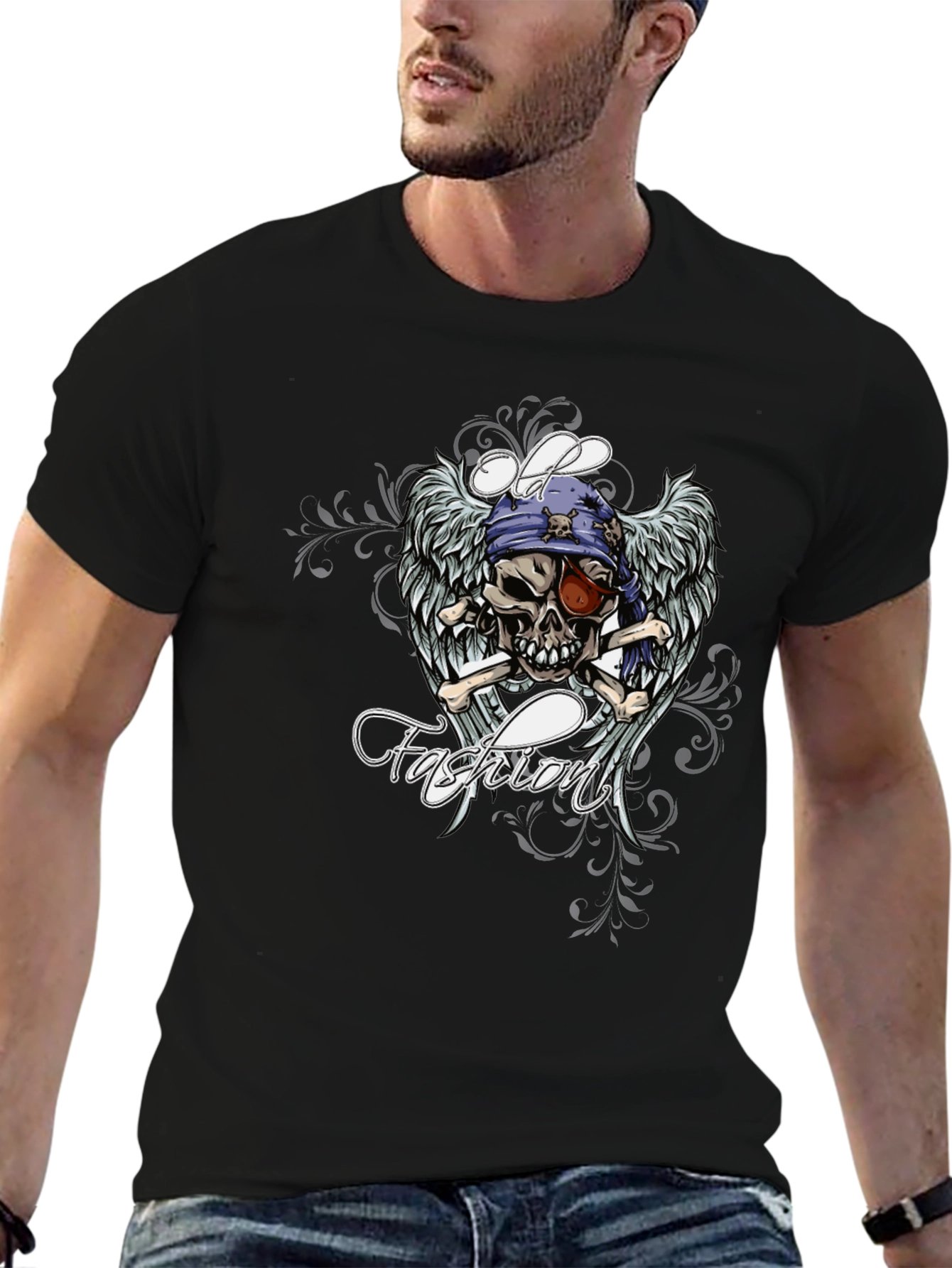 Skull Pirate Graphic Black T-Shirt