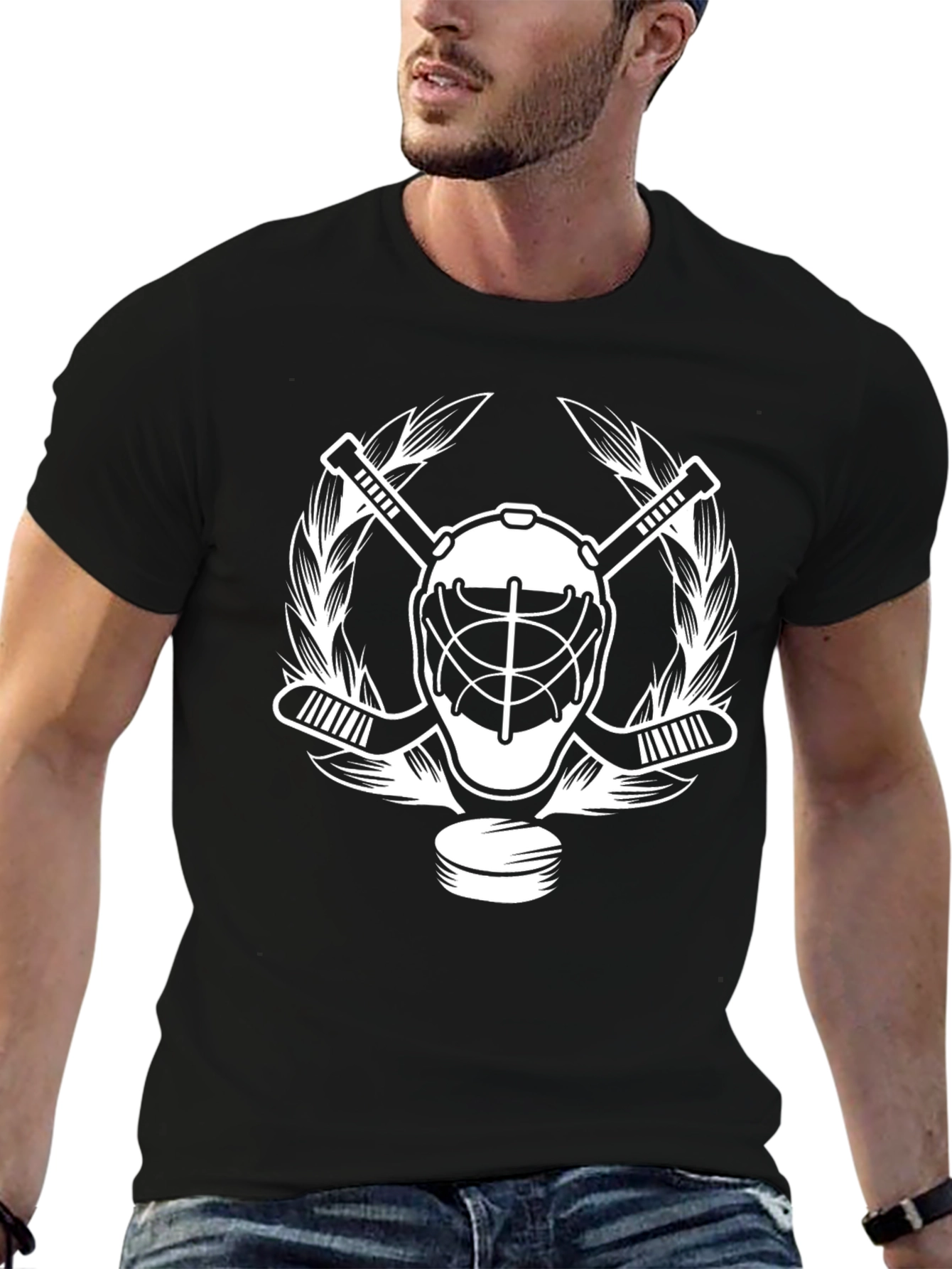 Hockey Goalie Mask T-Shirt - Sporty Black Tee
