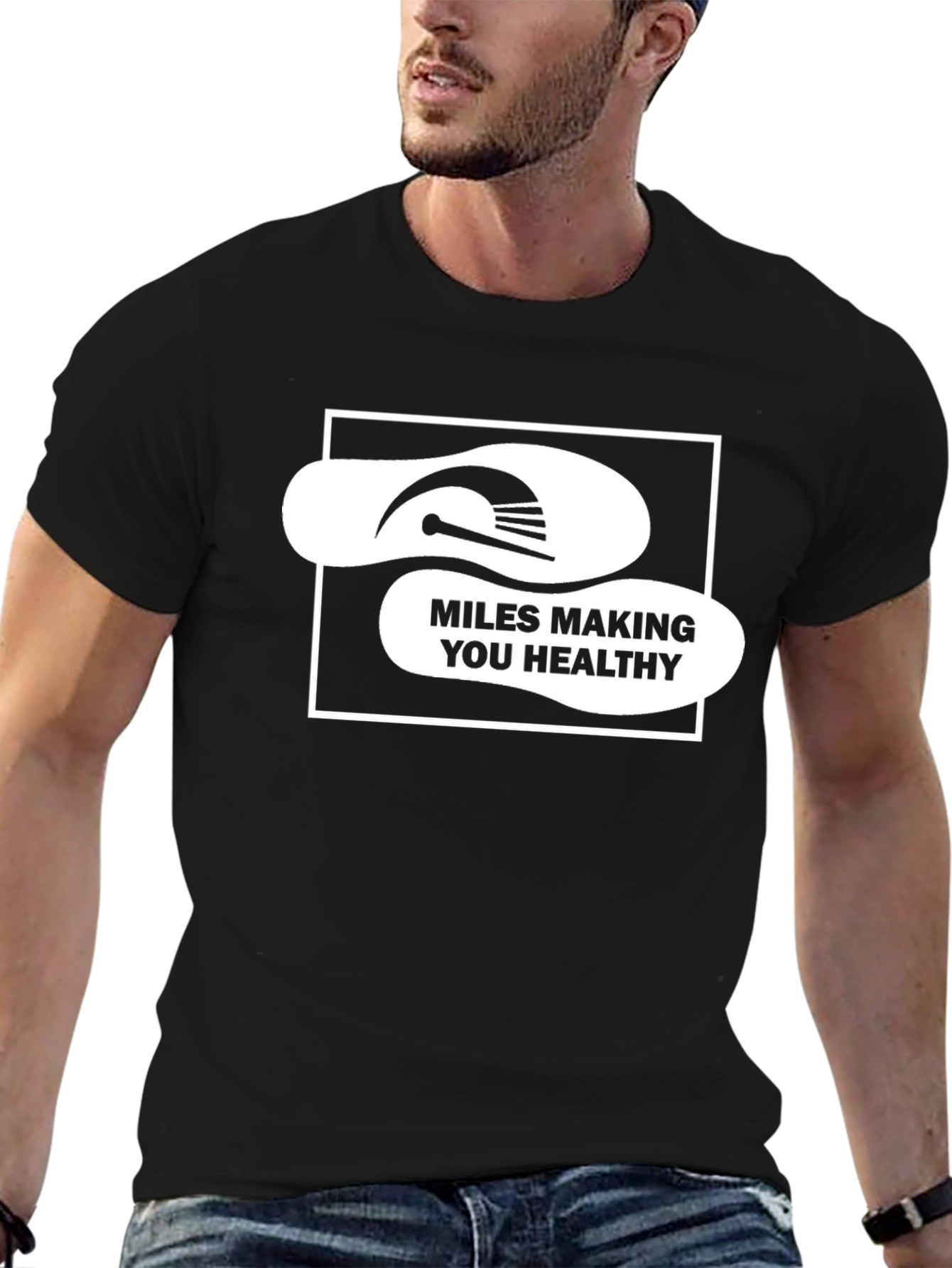 Miles Making You Healthy Black T-Shirt