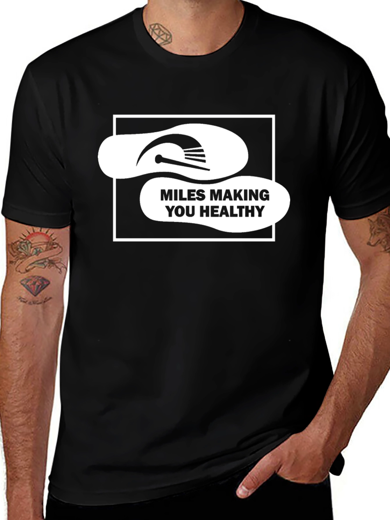 Miles Making You Healthy Black T-Shirt