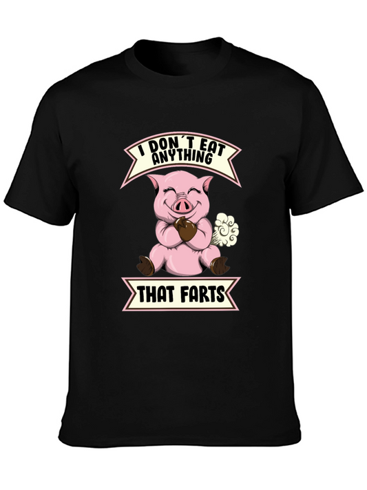 Funny Vegan I Dont Eat Anything That Farts Pig T-Shirt