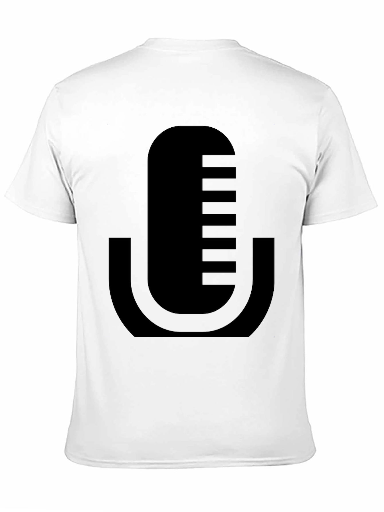 Modern Microphone Graphic T-Shirt - Black