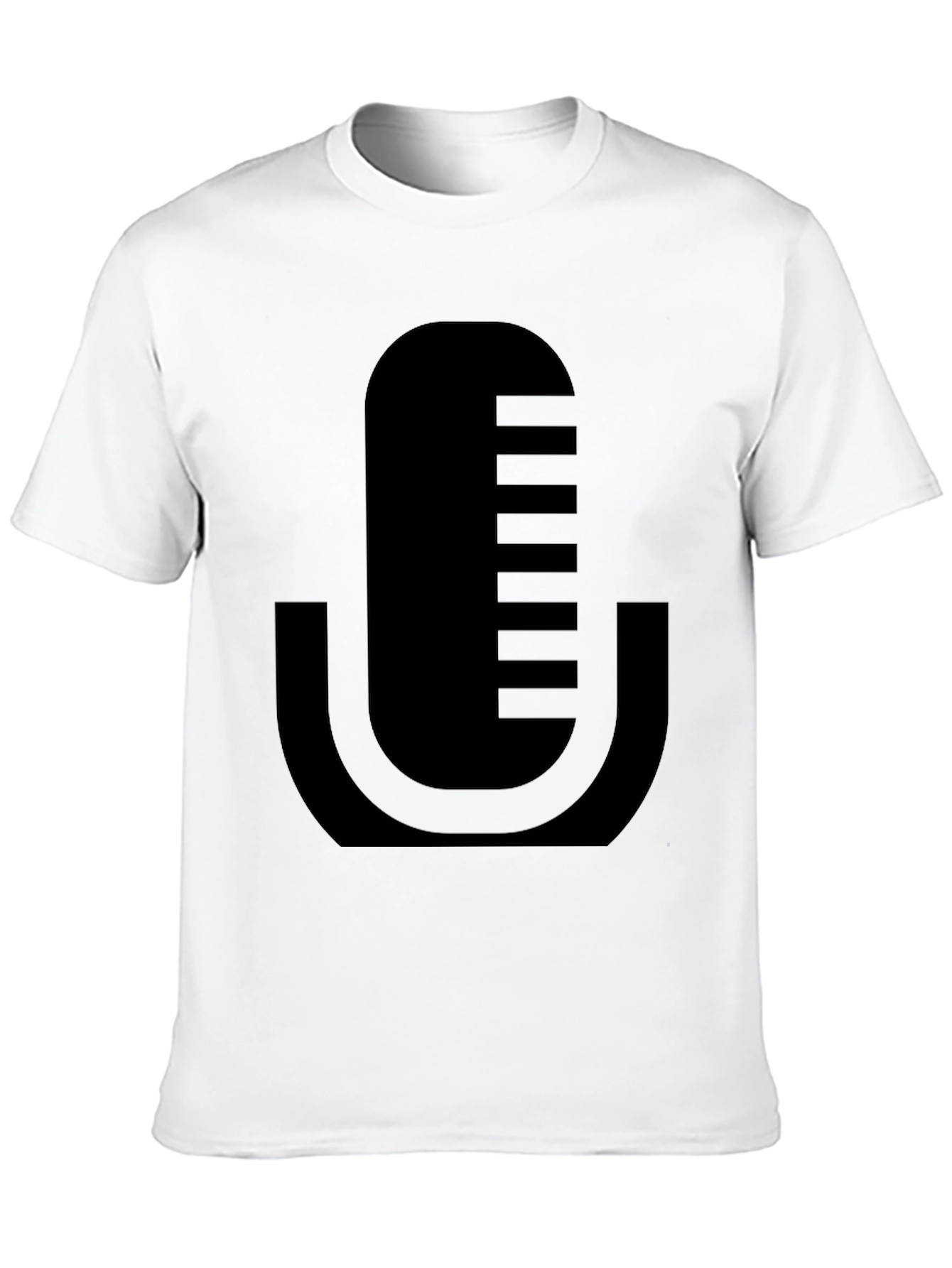 Modern Microphone Graphic T-Shirt - Black