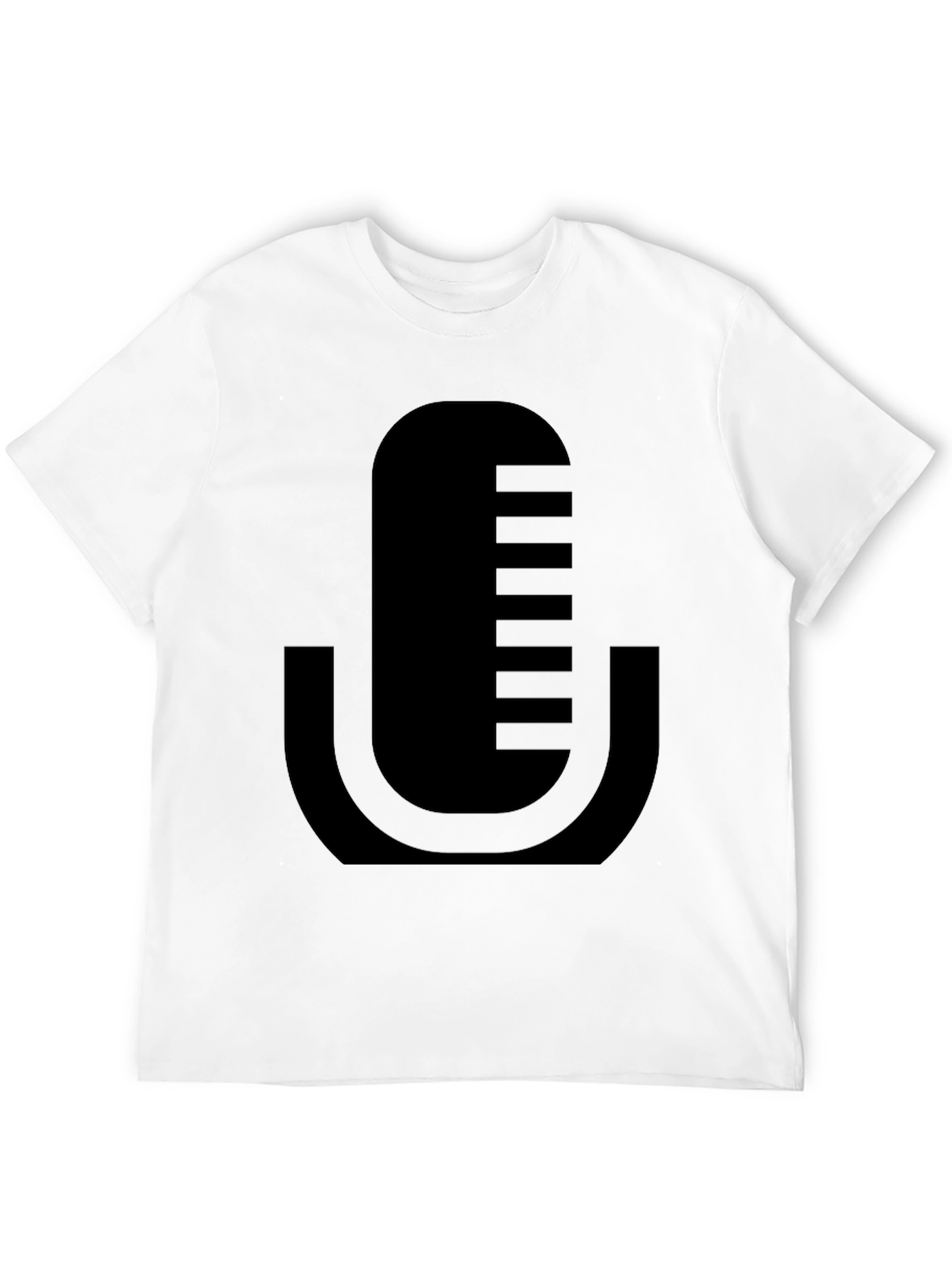 Modern Microphone Graphic T-Shirt - Black