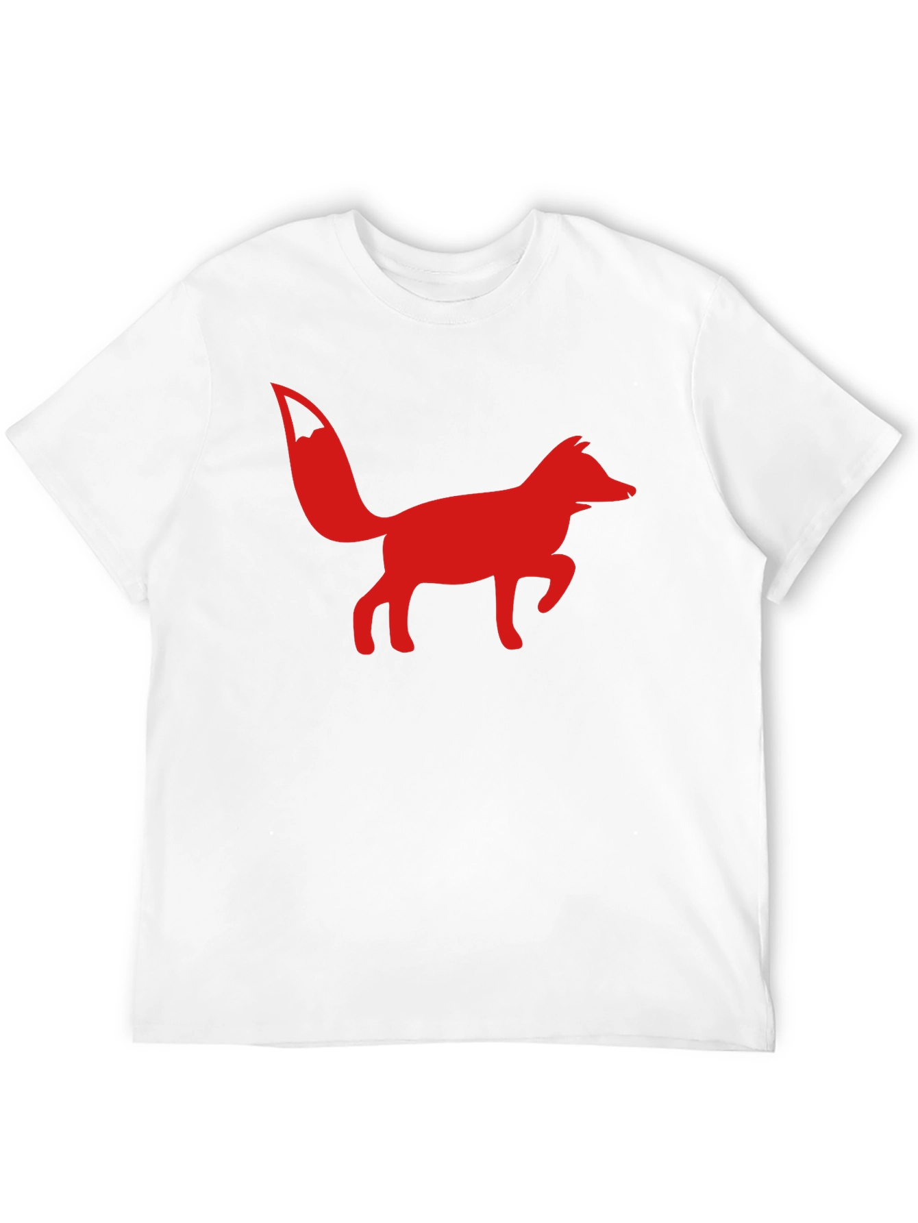 Red Fox Graphic Print Black T-Shirt
