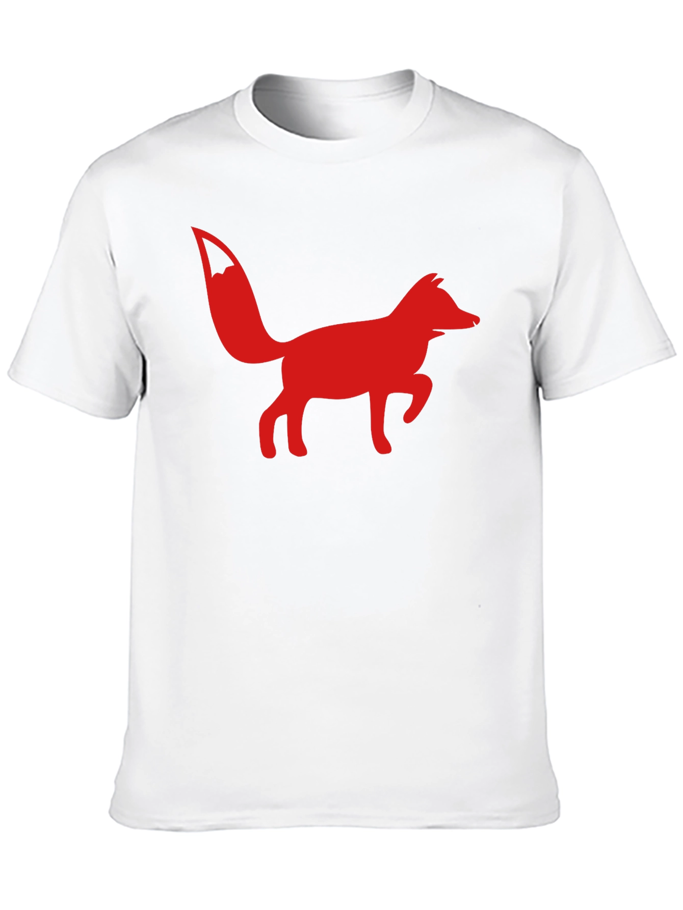 Red Fox Graphic Print Black T-Shirt