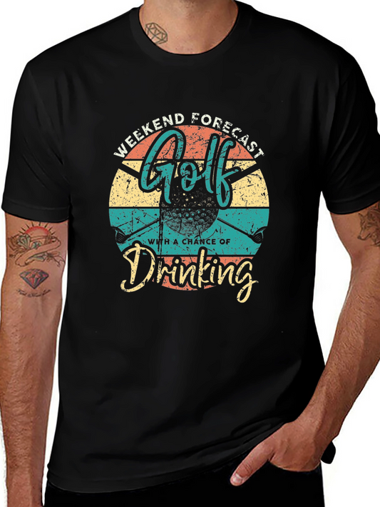 Golf & Drinking Weekend Forecast Graphic Tee