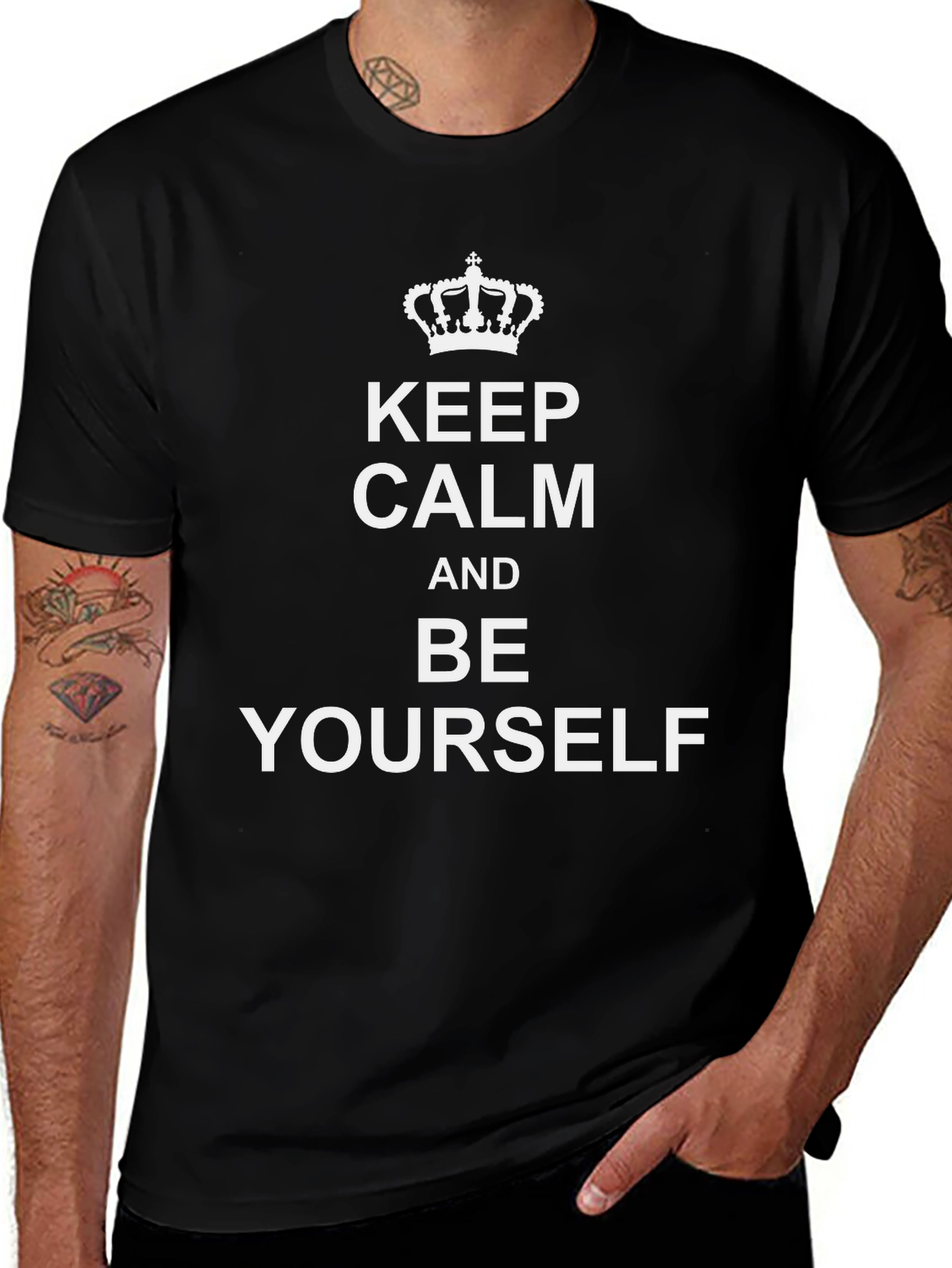 Keep Calm & Be Yourself Black T-Shirt