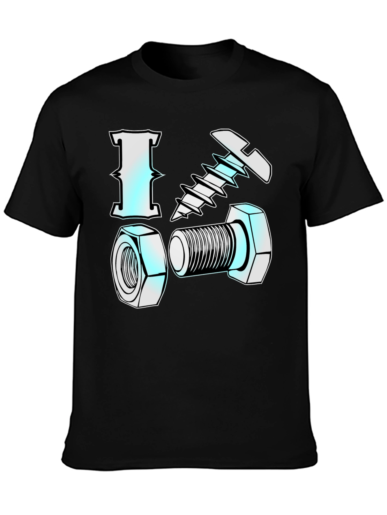 I Love Nuts & Bolts Funny Graphic T-Shirt