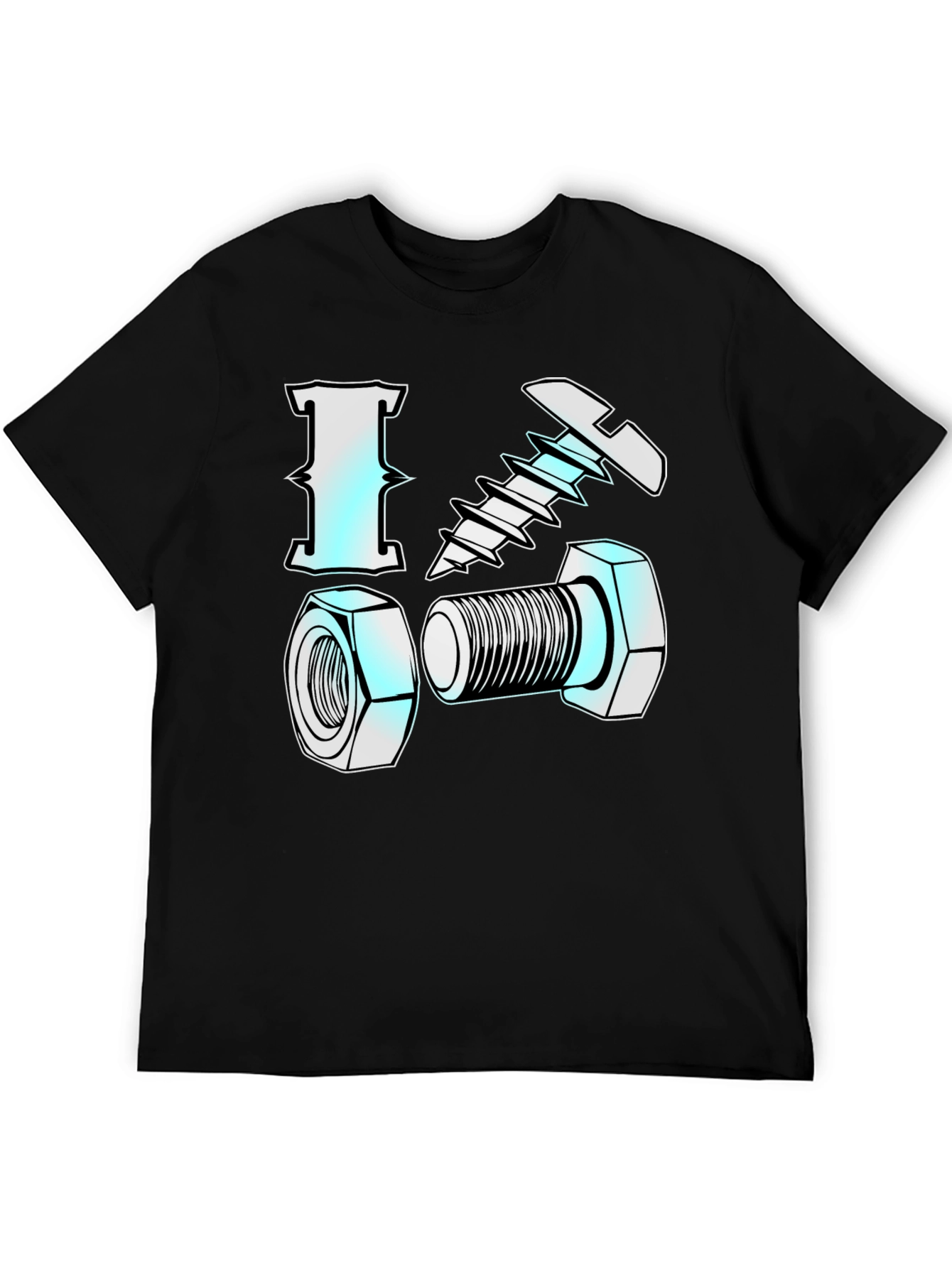 I Love Nuts & Bolts Funny Graphic T-Shirt