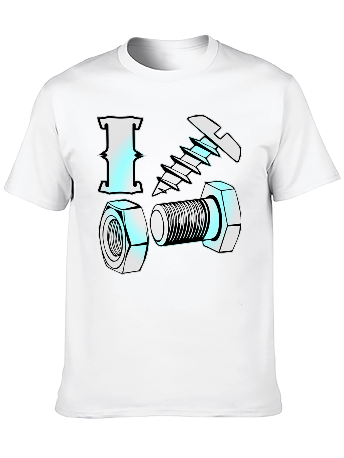 I Love Nuts & Bolts Funny Graphic T-Shirt