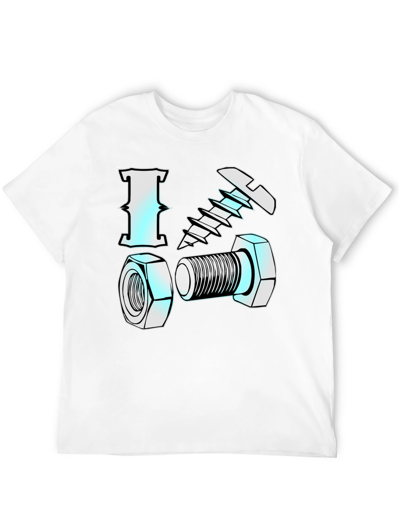 I Love Nuts & Bolts Funny Graphic T-Shirt