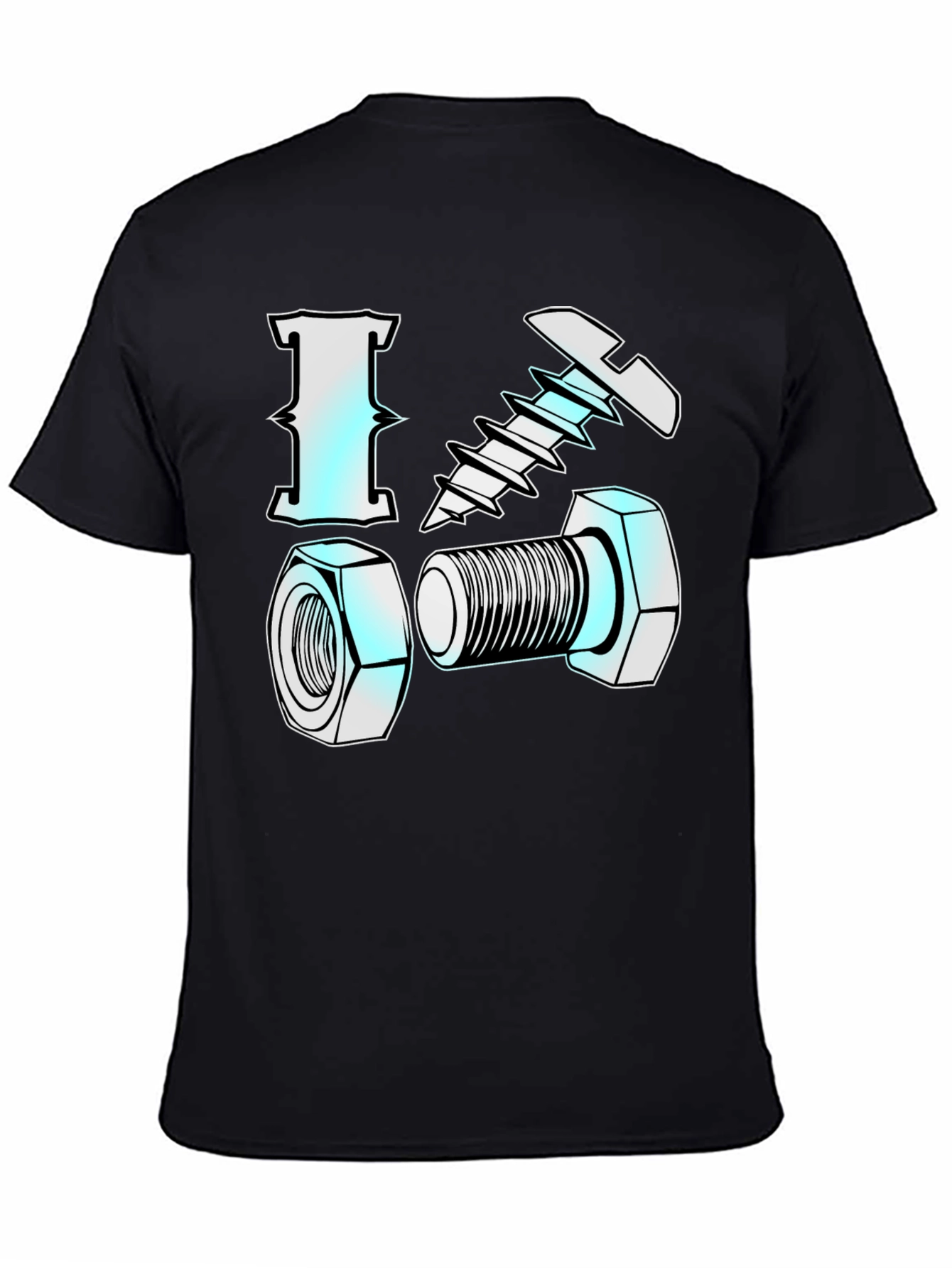 I Love Nuts & Bolts Funny Graphic T-Shirt