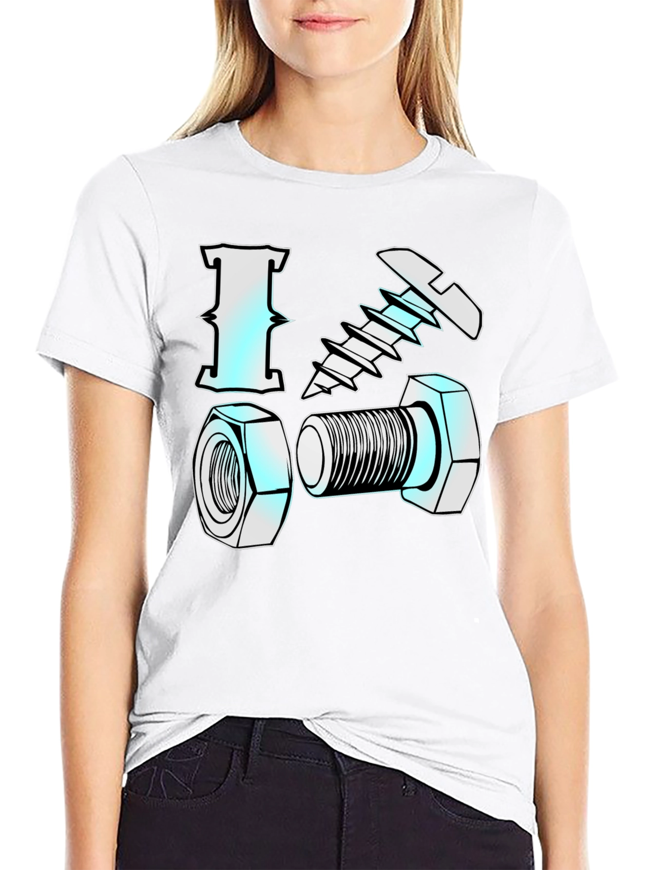 I Love Nuts & Bolts Funny Graphic T-Shirt