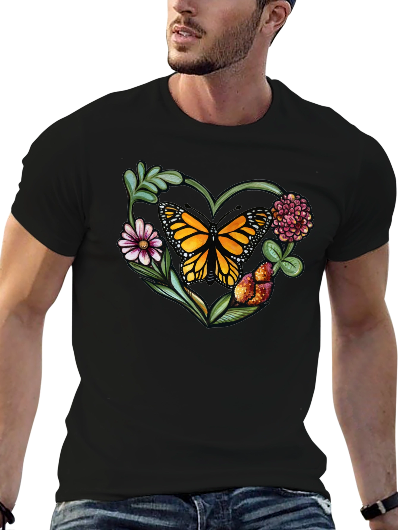 Butterfly Heart Graphic T-Shirt