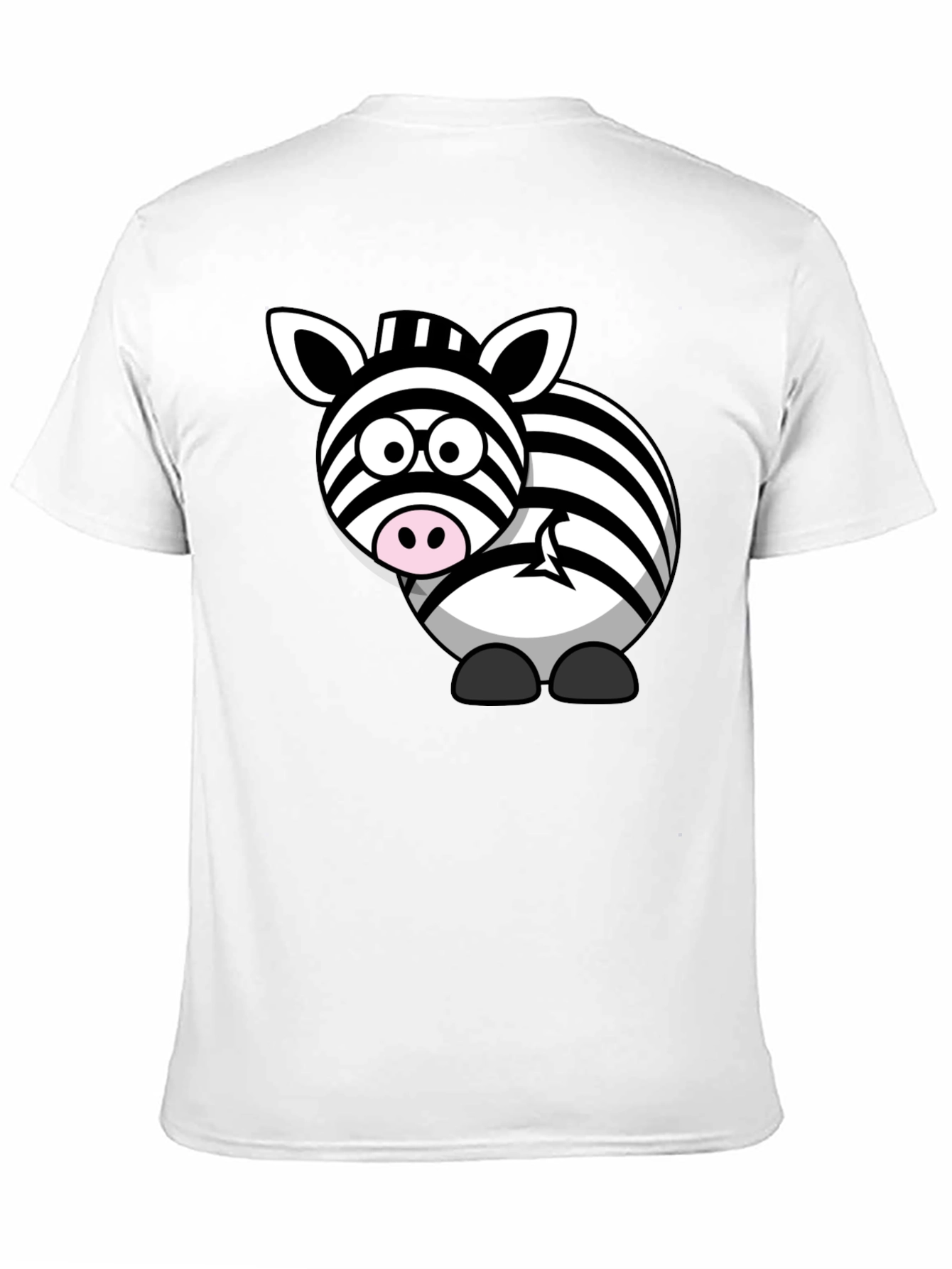 Zebra Cartoon Graphic Print T-Shirt - Black