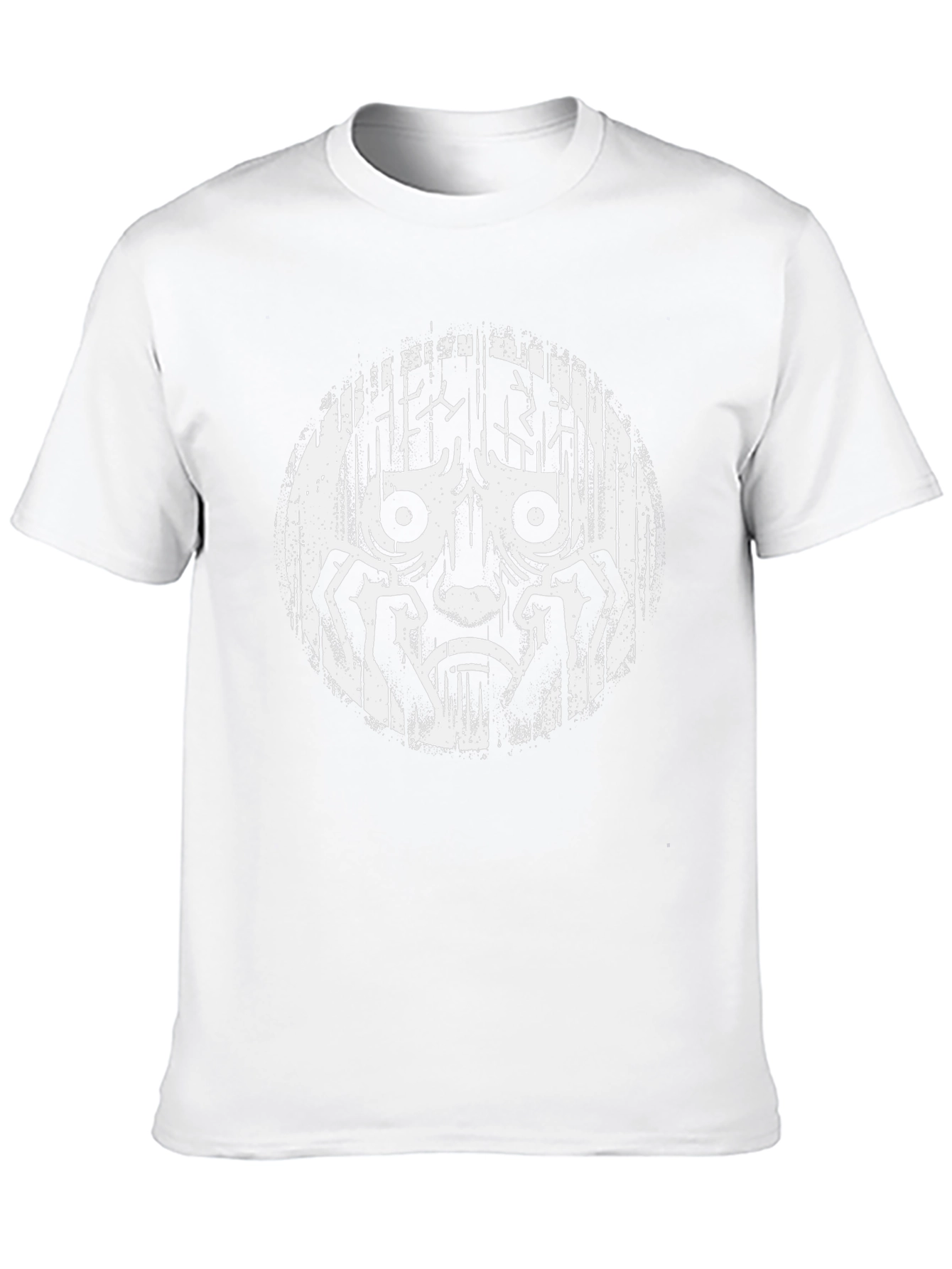 Distressed Graphic T-Shirt - White Print on Black