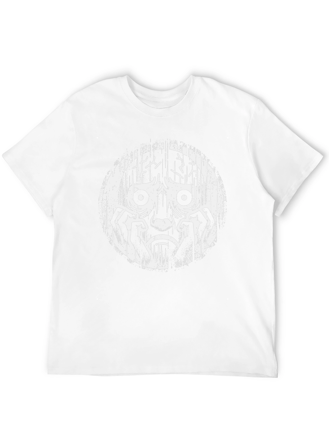 Distressed Graphic T-Shirt - White Print on Black