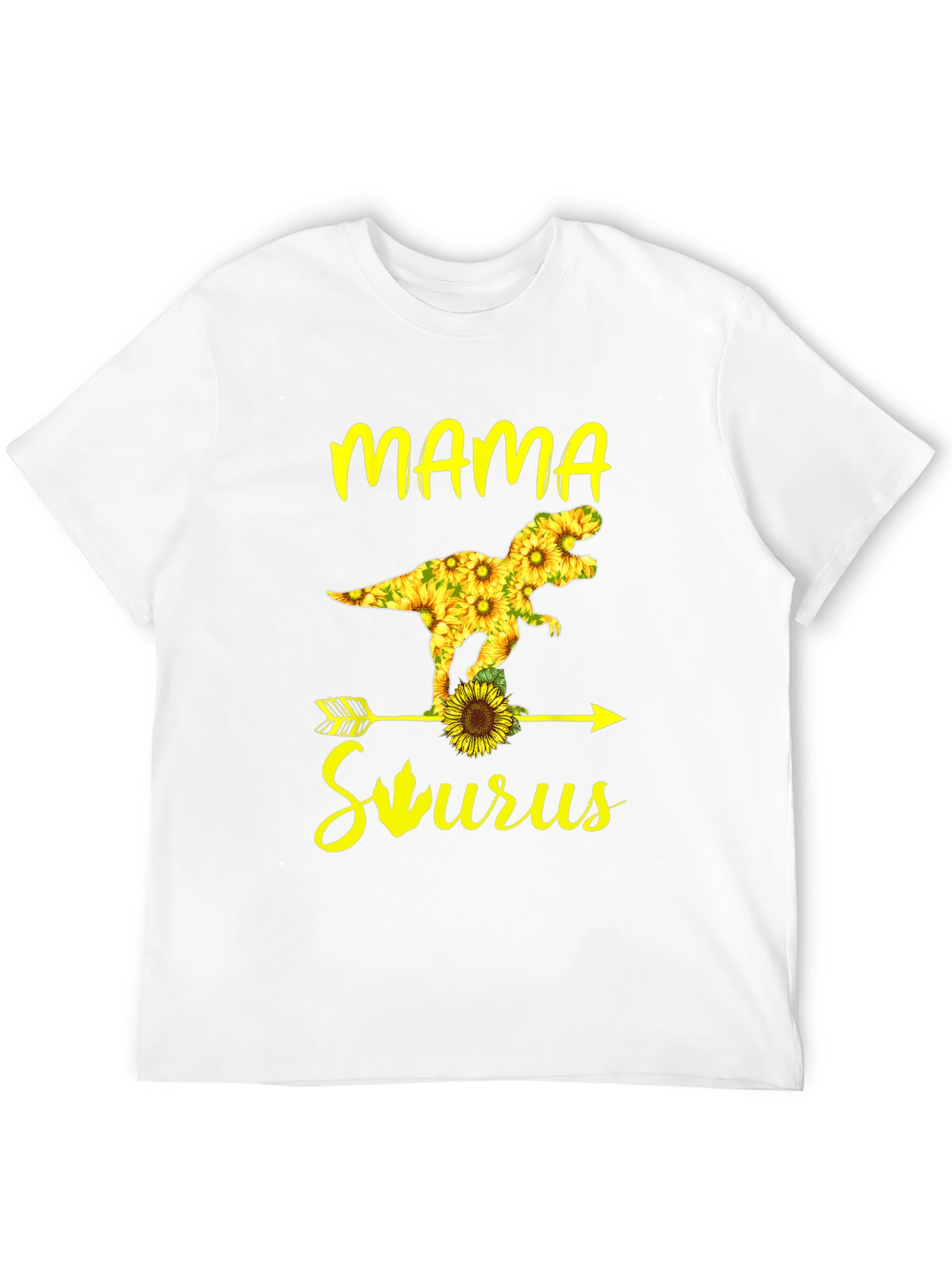 Mama Saurus Sunflower Graphic T-Shirt