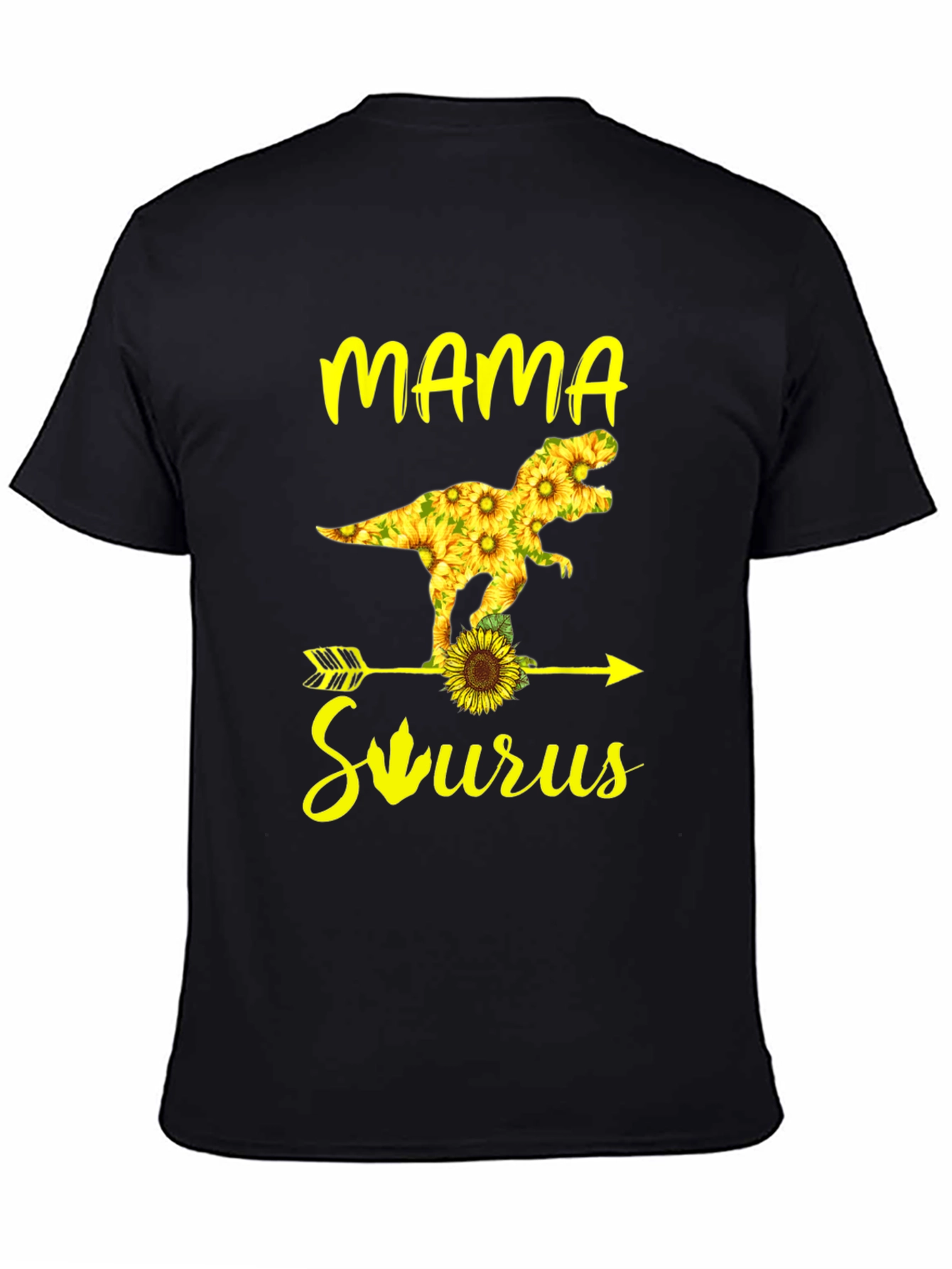 Mama Saurus Sunflower Graphic T-Shirt
