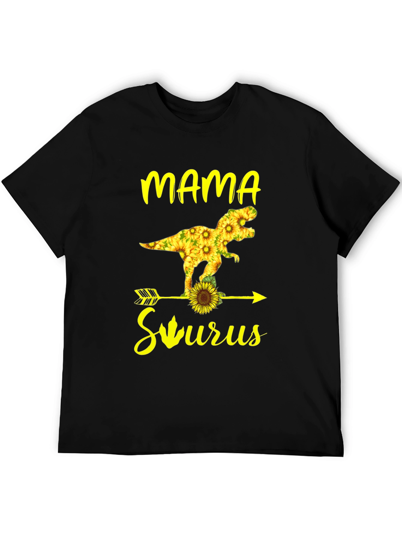 Mama Saurus Sunflower Graphic T-Shirt