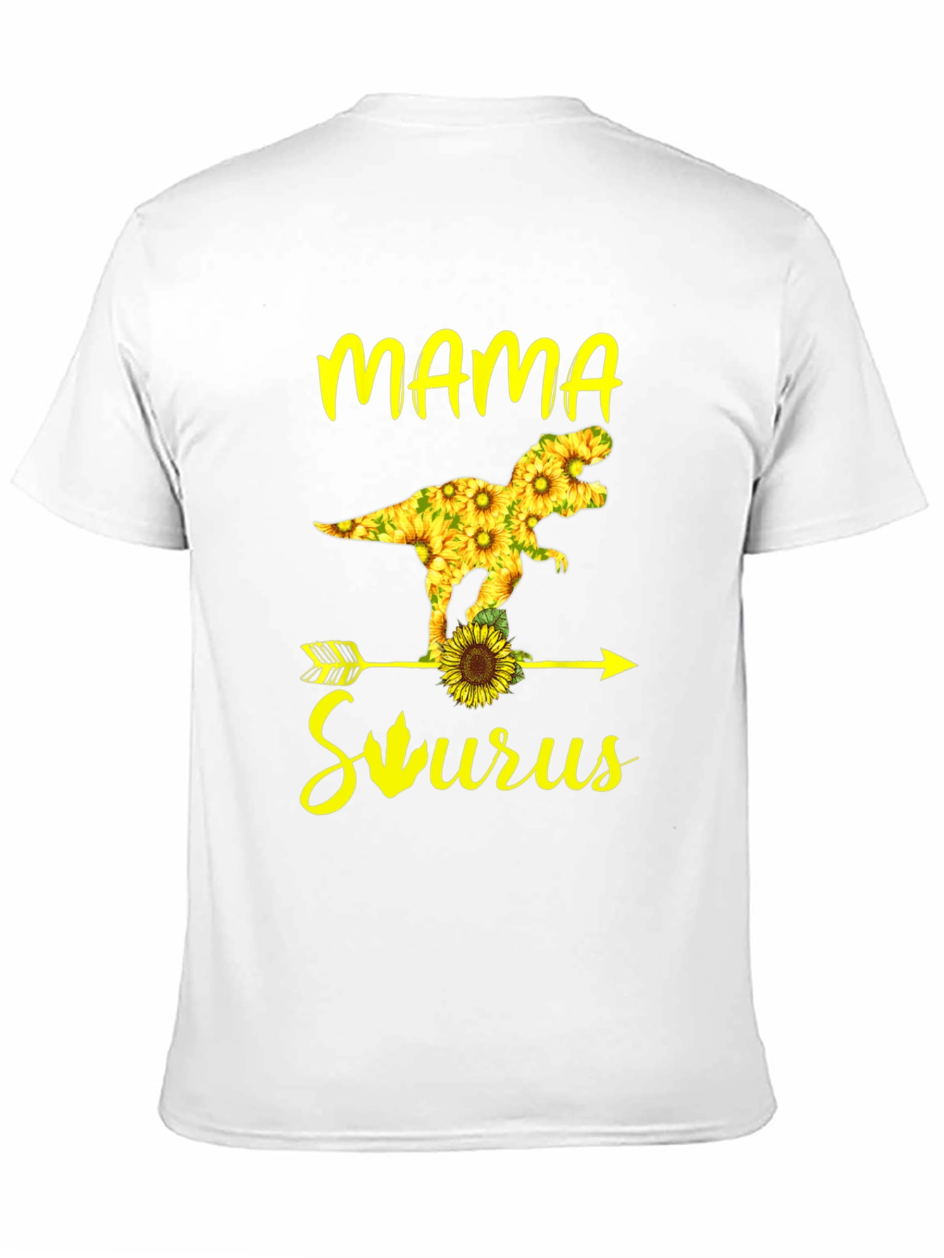 Mama Saurus Sunflower Graphic T-Shirt