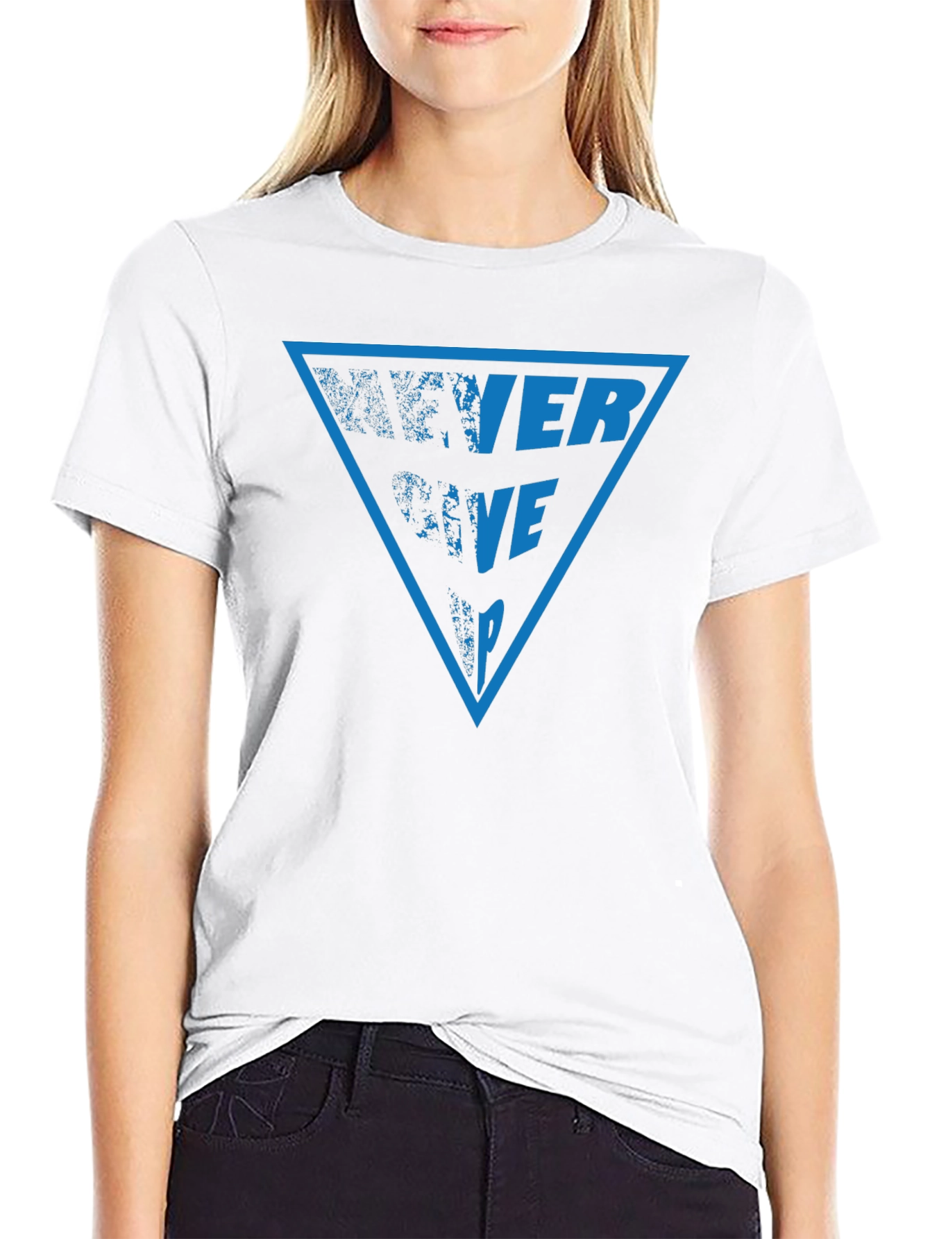 Never Give Up Graphic Tee - Black