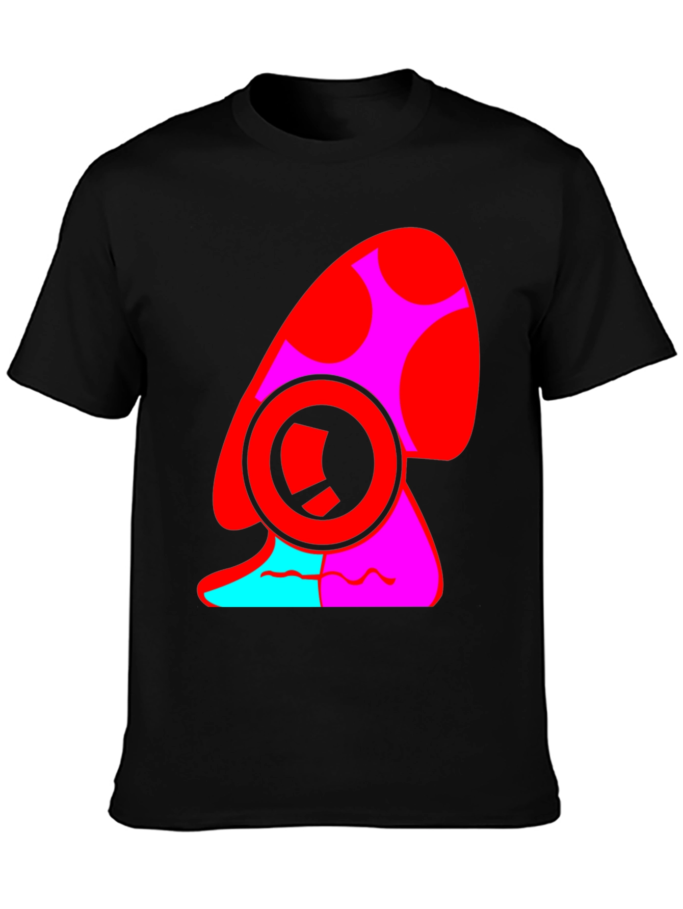 Bold Graphic Mushroom Tee - Quirky Black T-Shirt