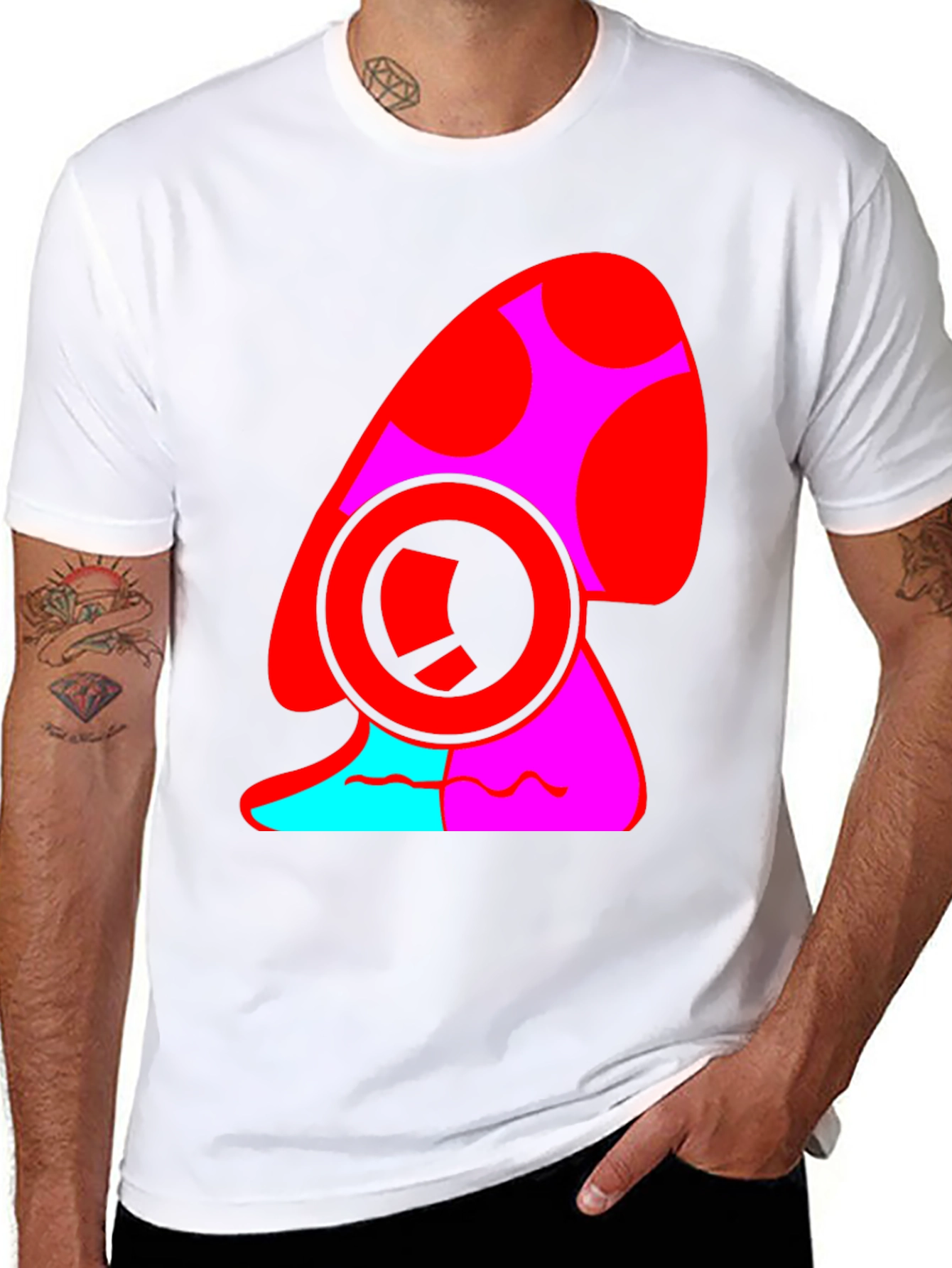 Bold Graphic Mushroom Tee - Quirky Black T-Shirt